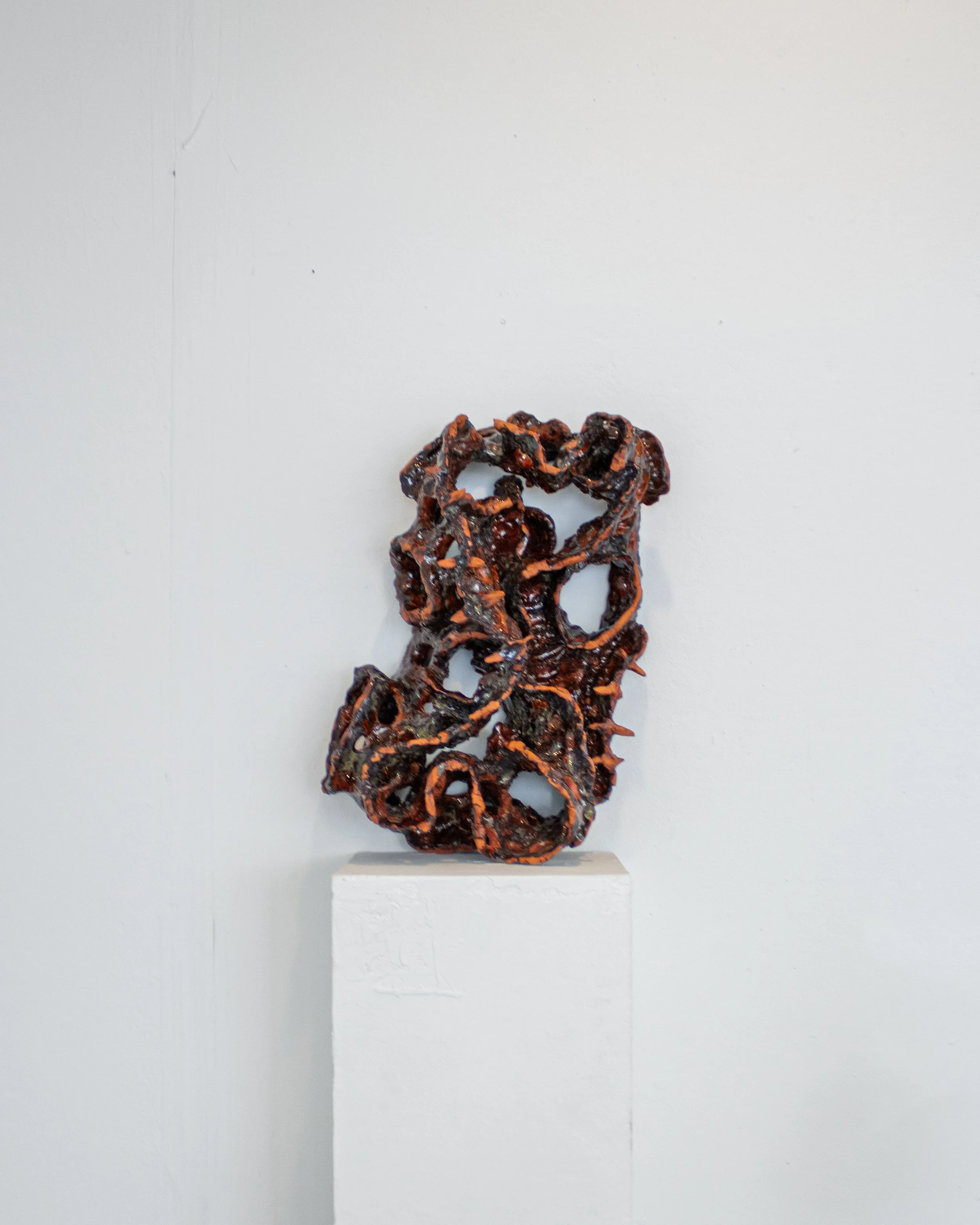 Serrated Collapse, 2026. Low-fire Ceramics and glaze. 20.5 x 13 x 7 inches.