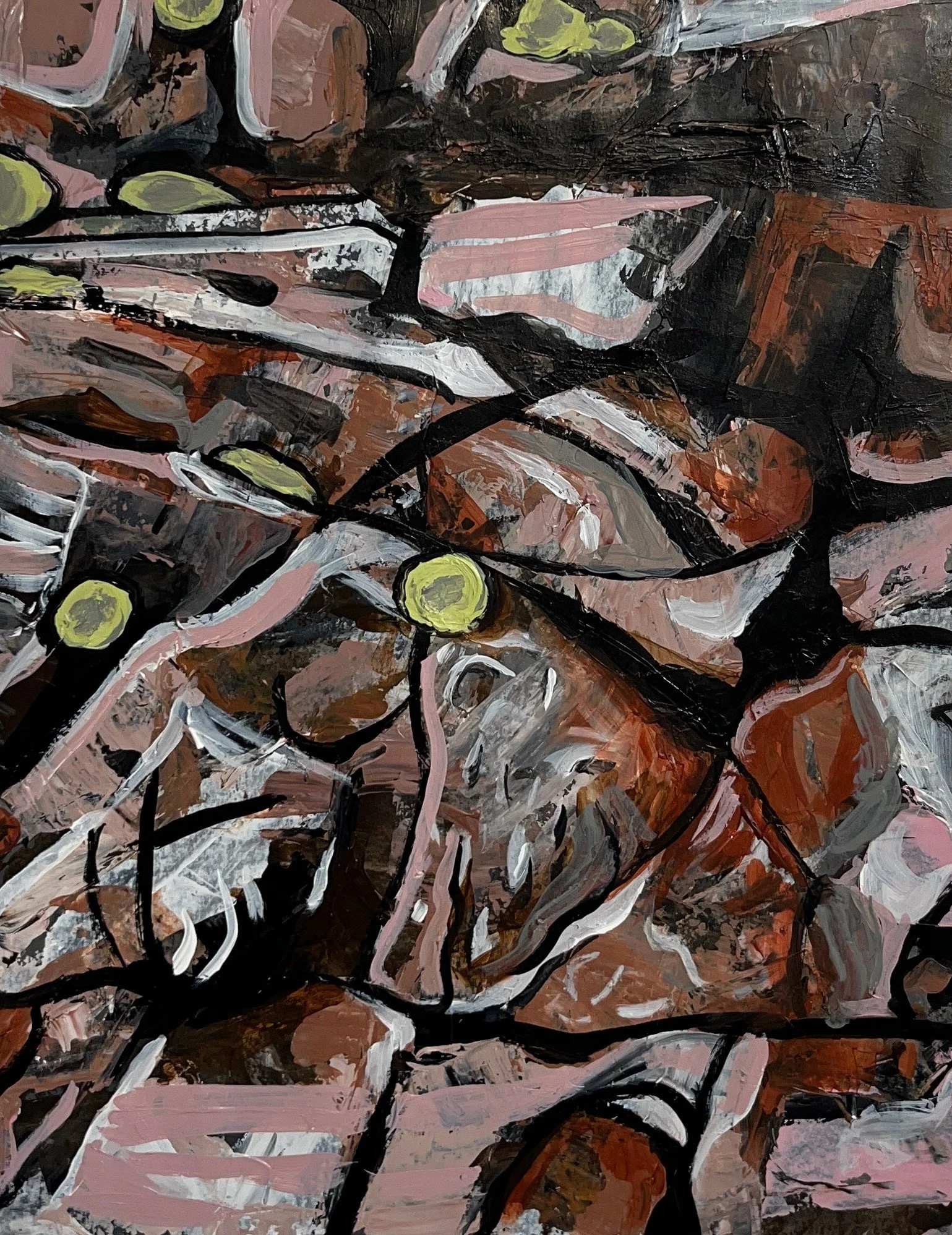 Composition IV, 2025. Acrylic on paper. 11 x 14 inches.