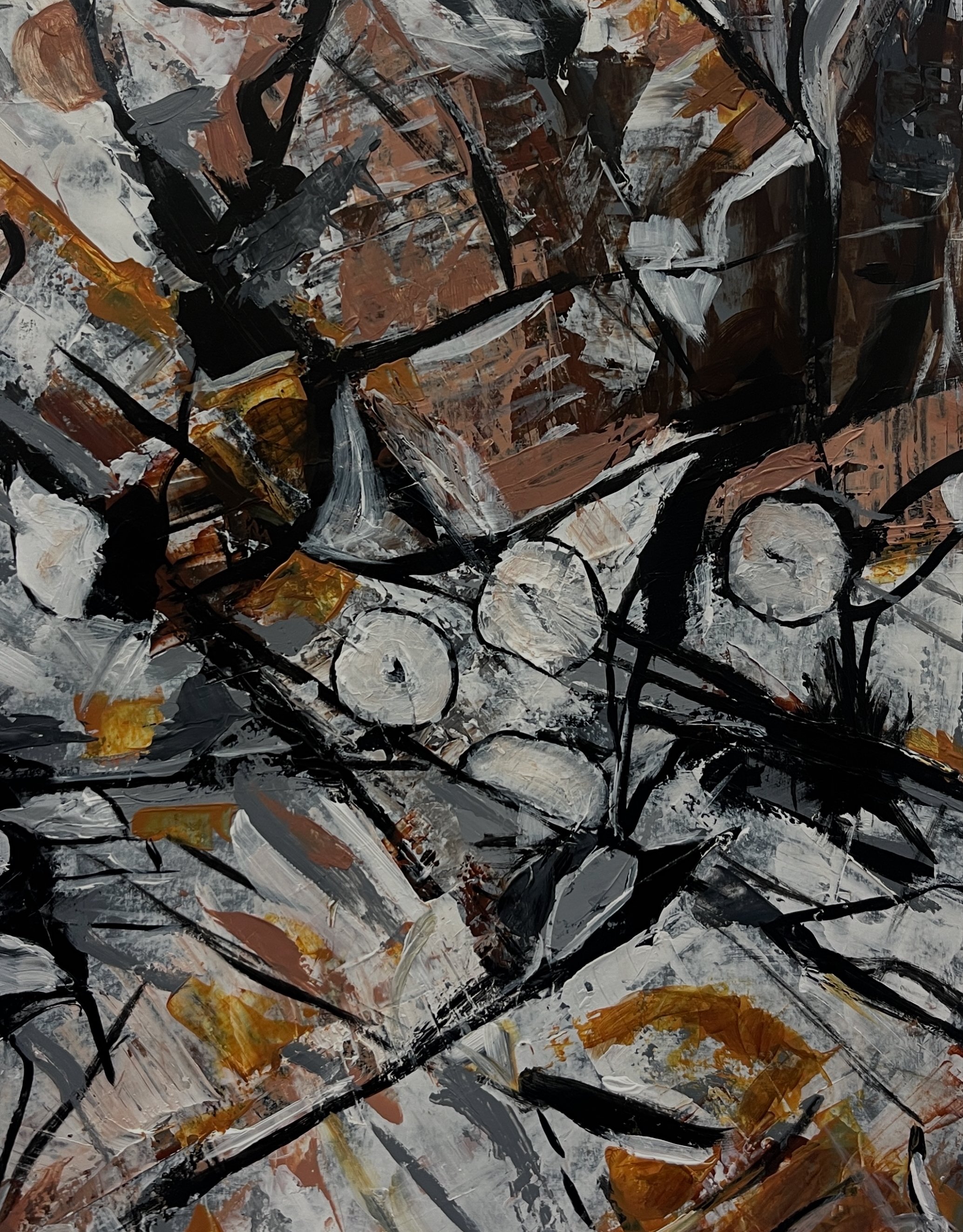 Composition I, 2025. Acrylic on paper. 11 x 14 inches.