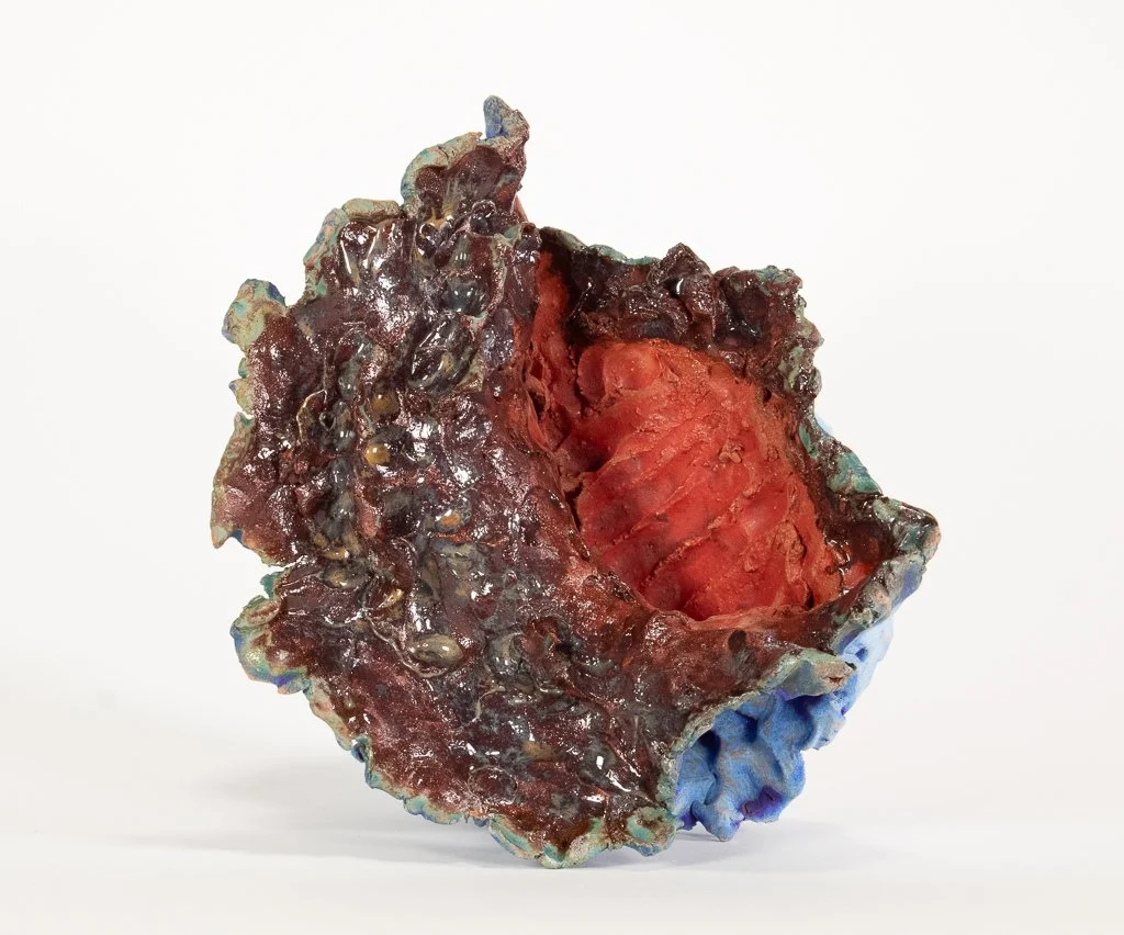 Open Collapse Study, 2026. Low-fire ceramics and glaze. 7 x 9 x 7.75 inches.