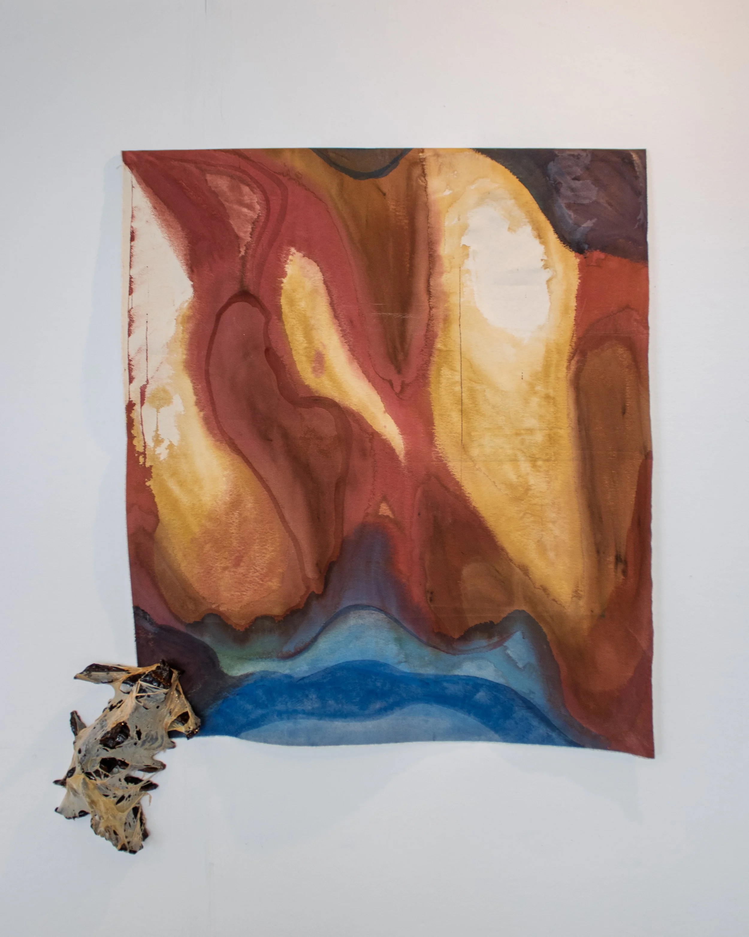 Capillary Acting, 2026. Acrylic on unstretched canvas. 44 x 39.5