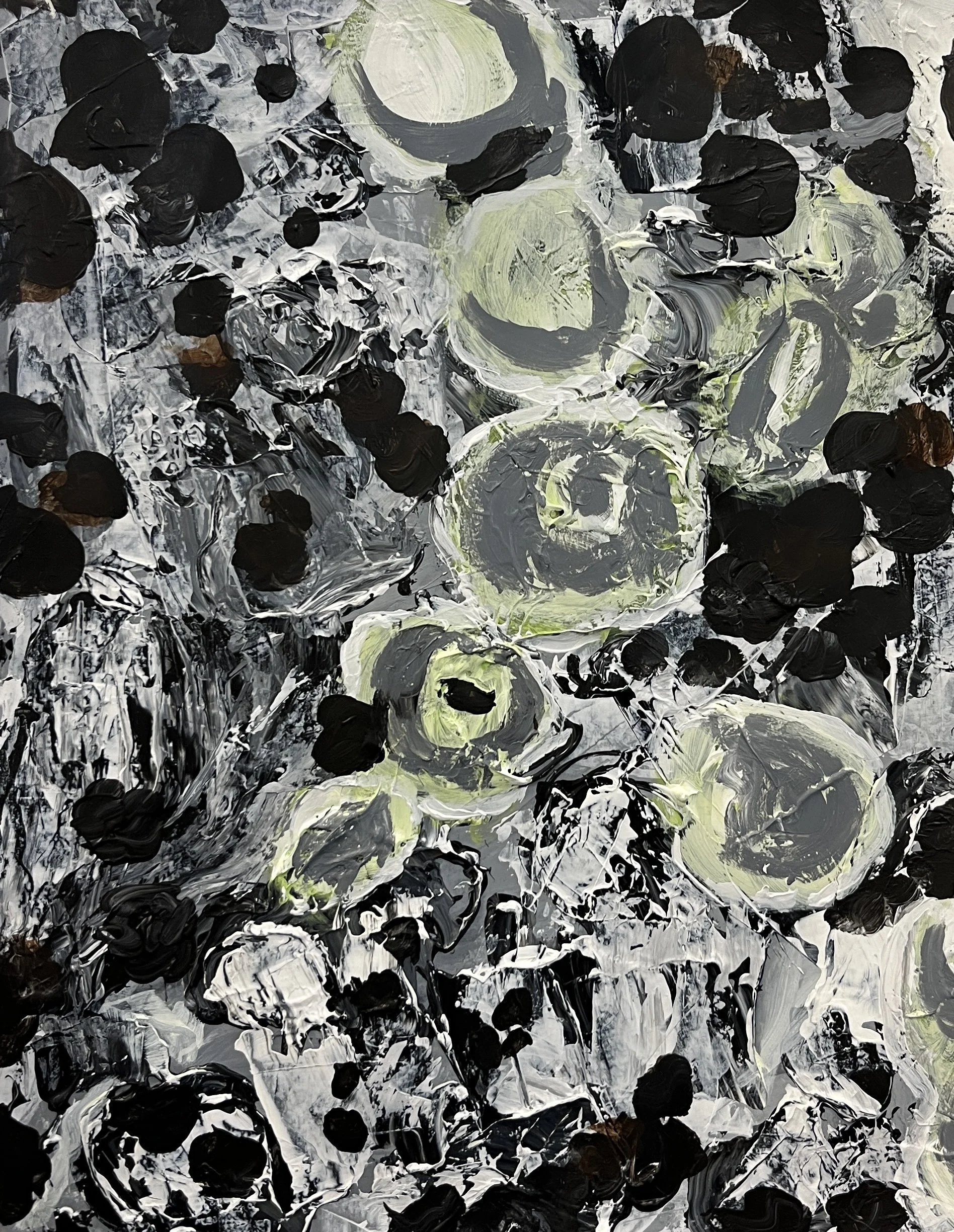 Lichen II, 2025. Acrylic on paper. 11 x 14 inches.
