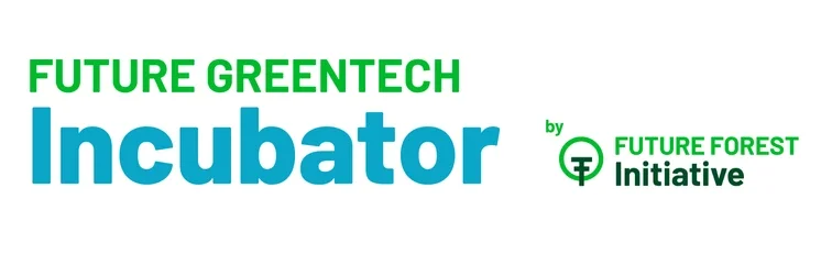 Logo of Future Greentech Incubator by Future Forest Initiative with green and blue text.