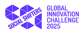 Logo for the Global Innovation Challenge 2025, featuring geometric shapes and the text ‘Social Shifters’.