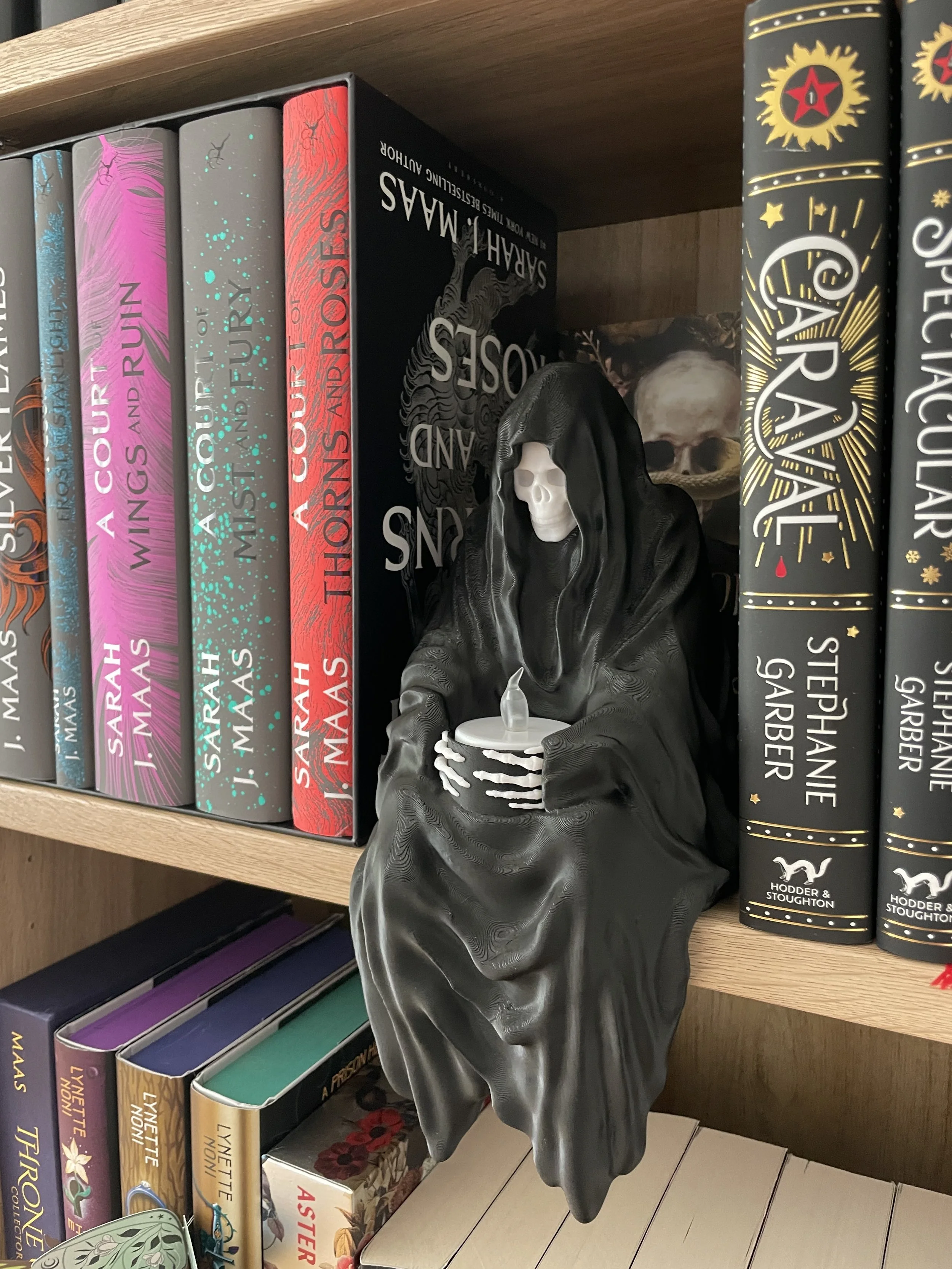 Sitting Grim Reaper with Tealight