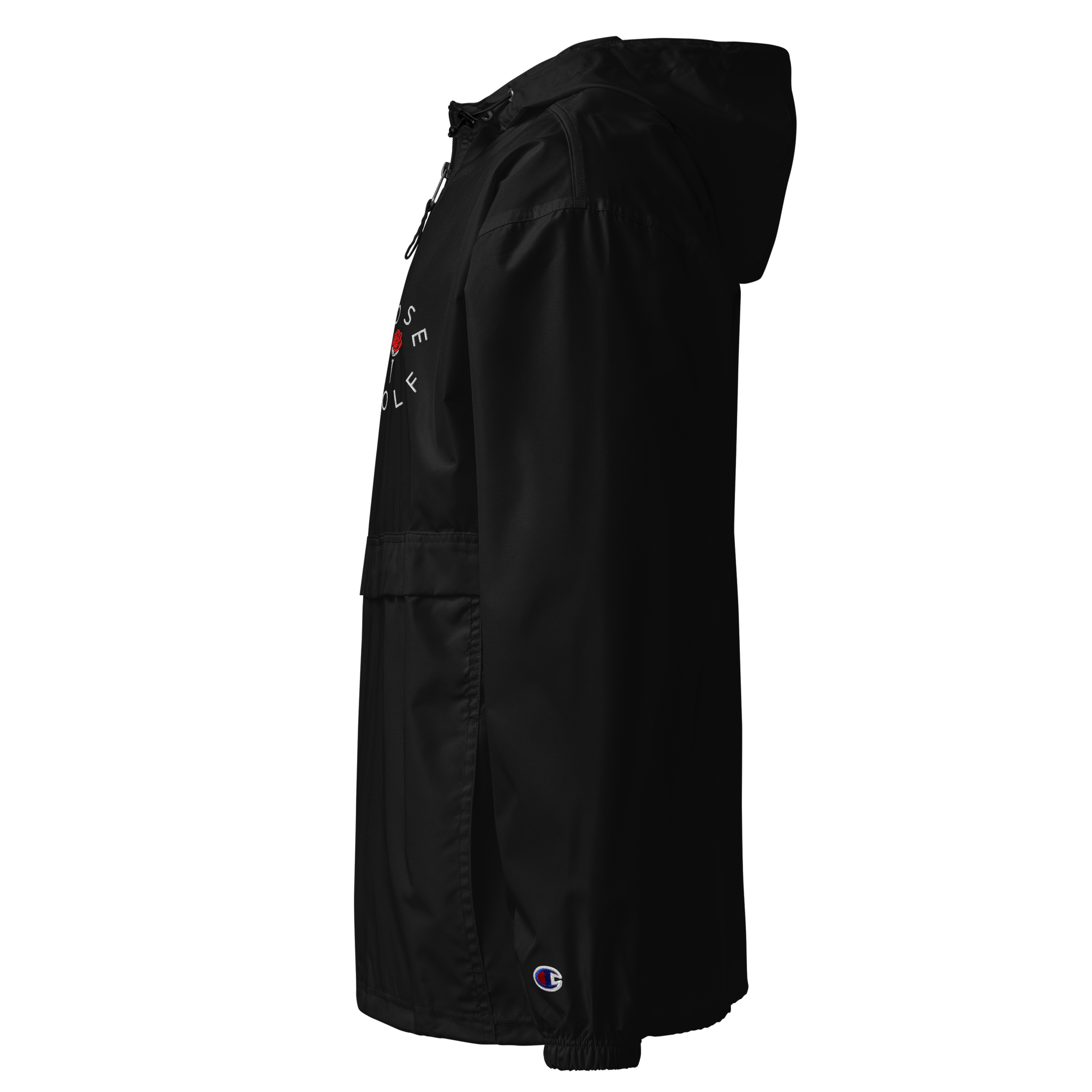 unisex-champion-packable-anorak-black-left-6a3091139fa86.png