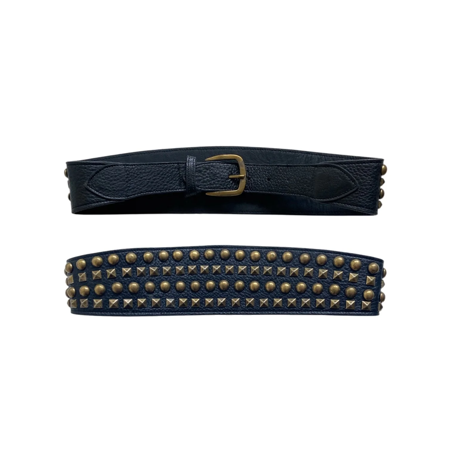 Vintage studded wide leather belt