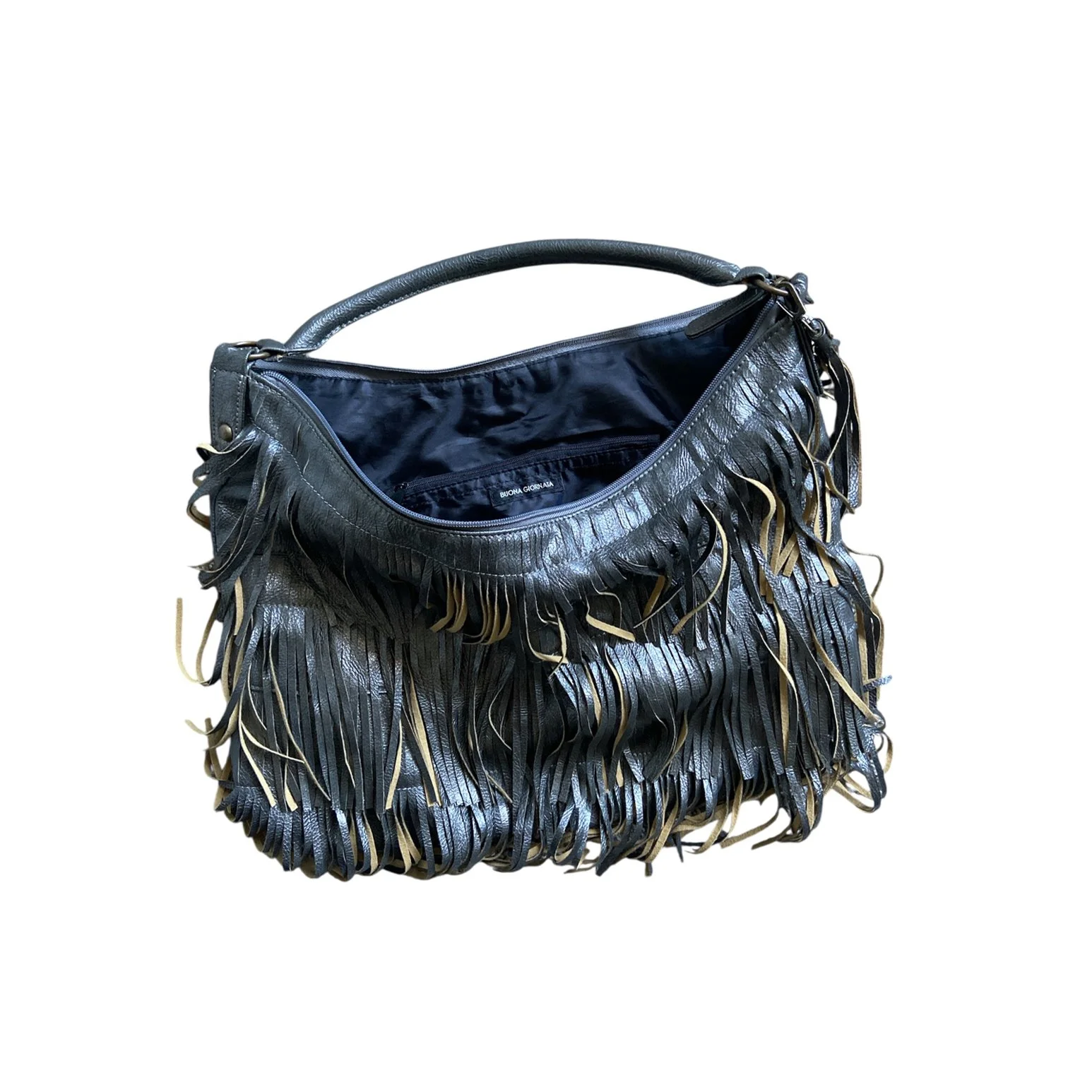 BUONA GIORNATA Italian fringe leather shoulder bag