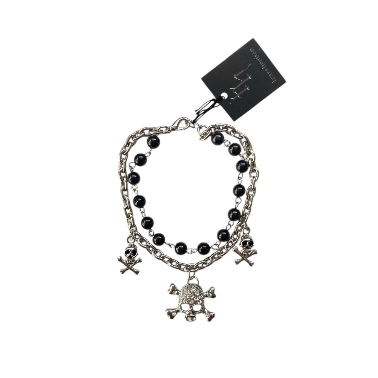 Japanese brand "skull & rosary" charm bracelet