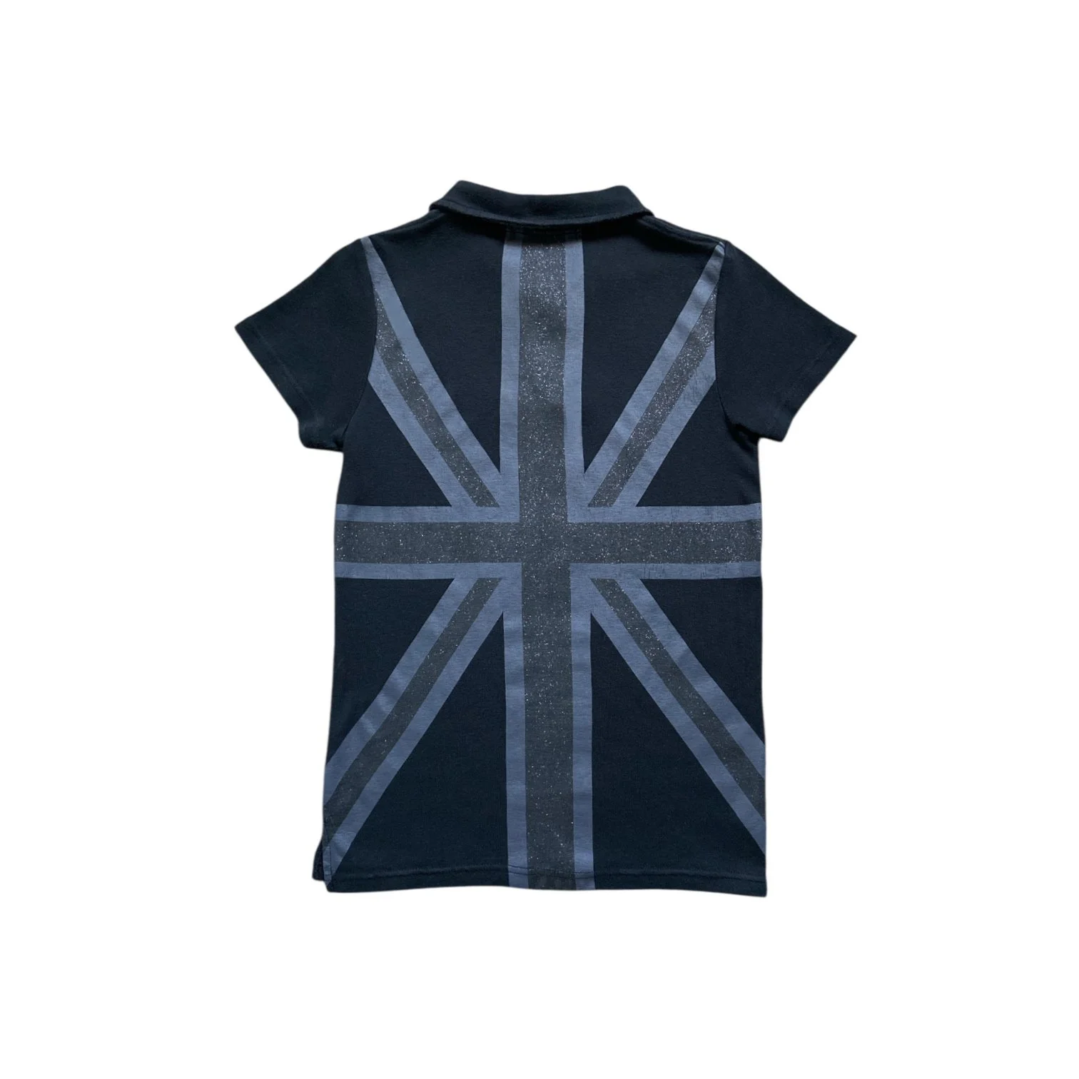 00s Archival Metallic punk Union Jack polo