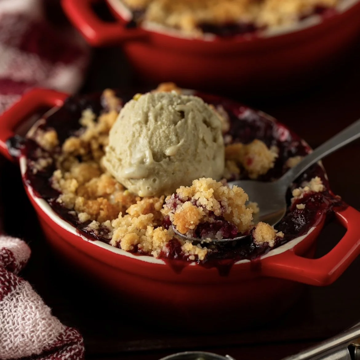 Crumble de Frutas Vermelhas Vegano