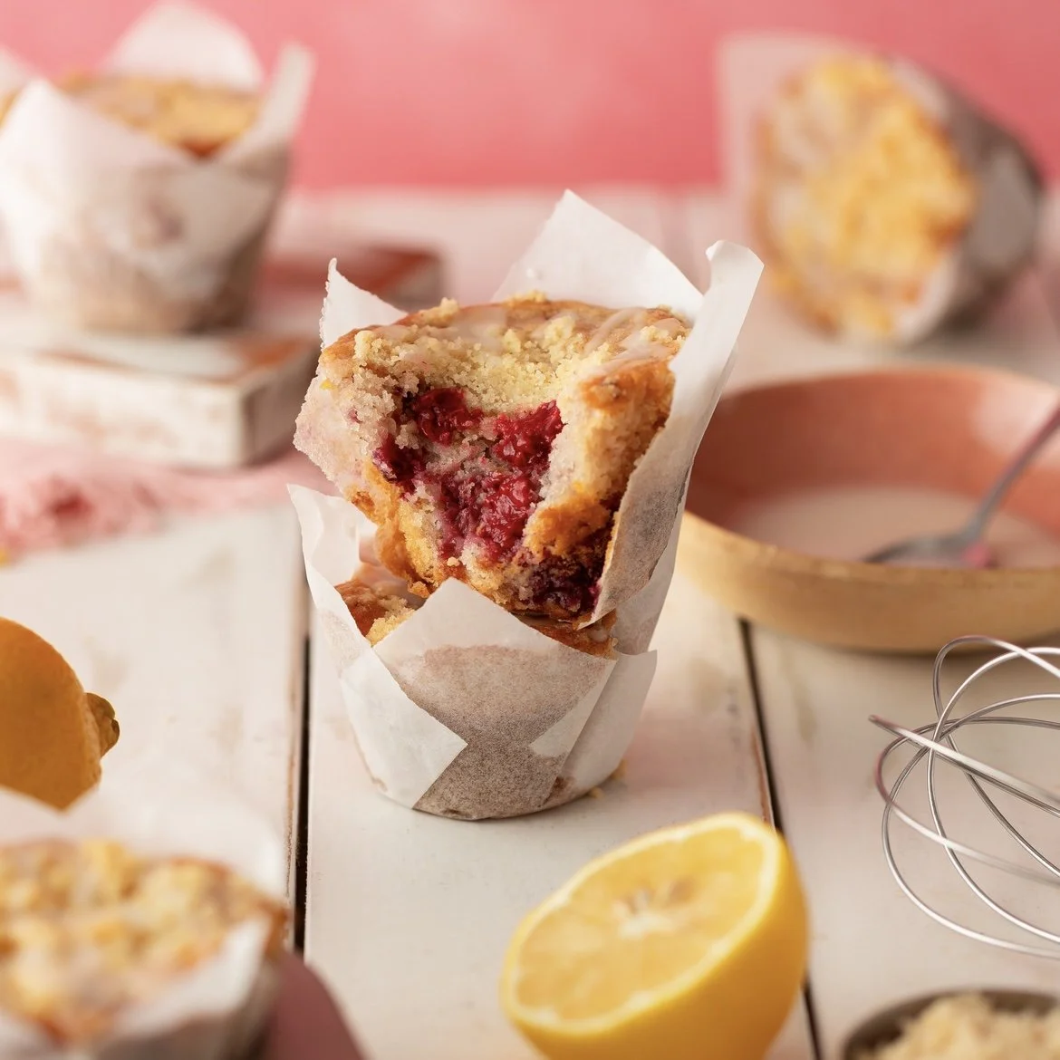 Muffin de Limão Siciliano com Framboesa