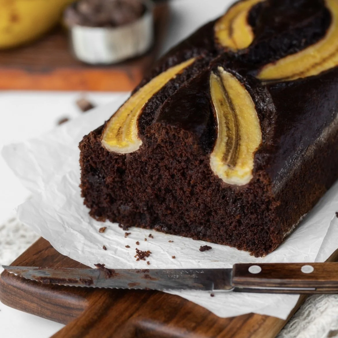 Bolo de Banana com Chocolate