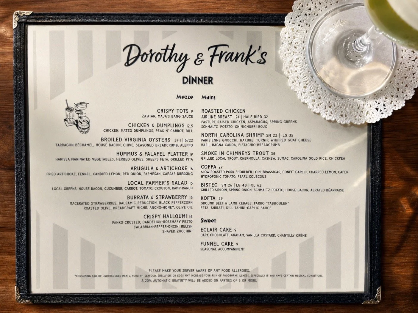 June 2026 Dinner Menu