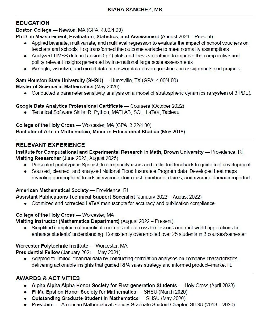 Resume August 2025
