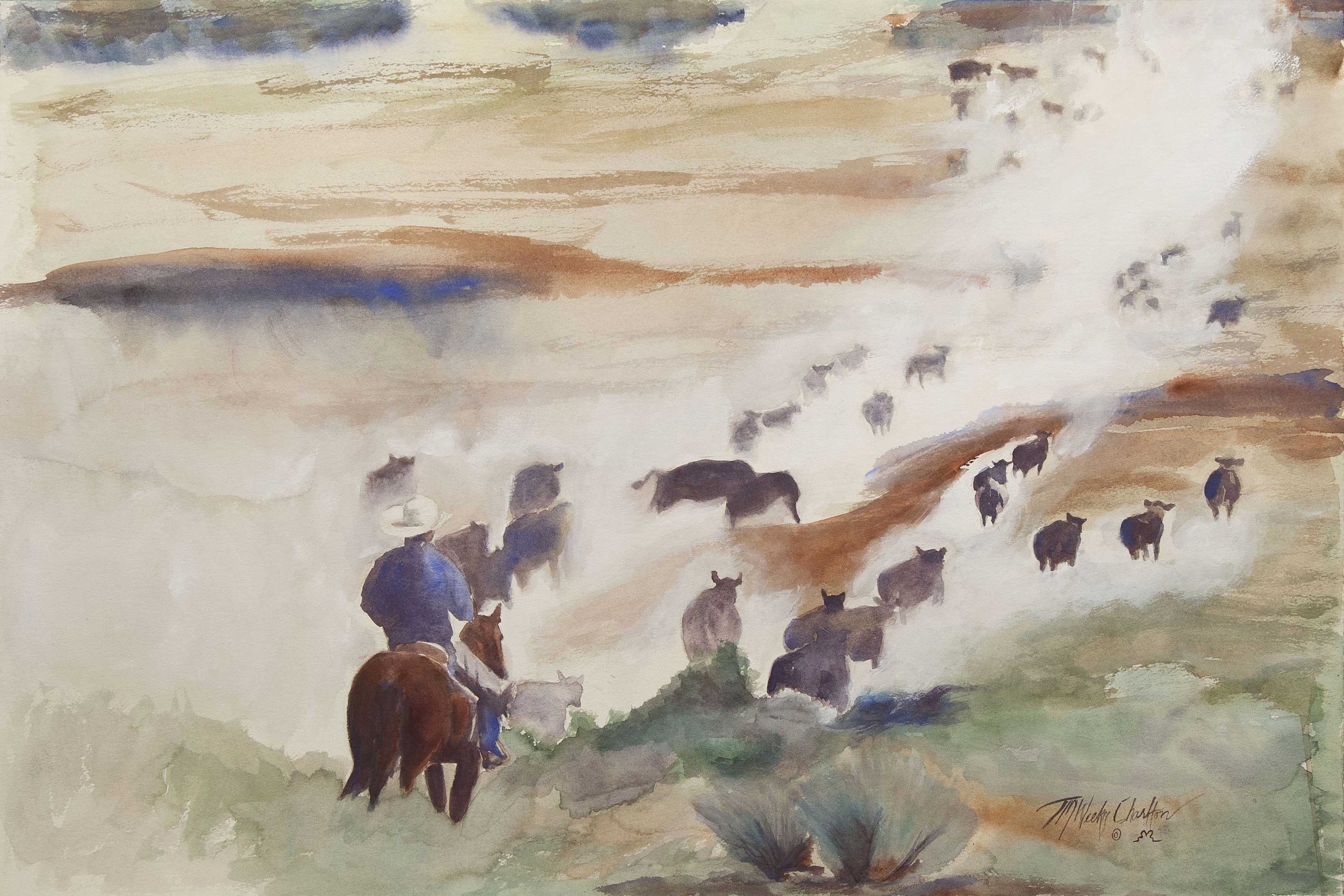 Cattle Over Moses Coulee
