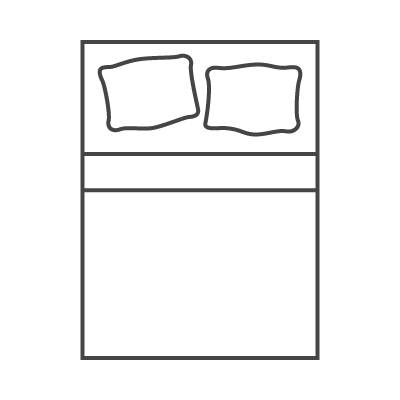 Line drawing of a King Size Mattress.