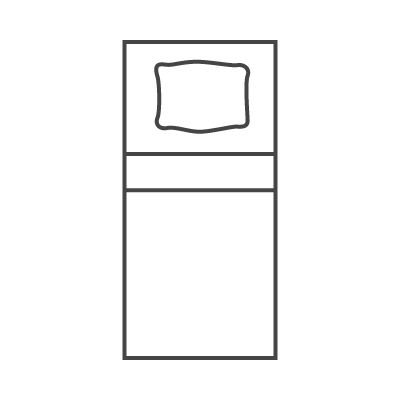 Line drawing of a Full Size Mattress.