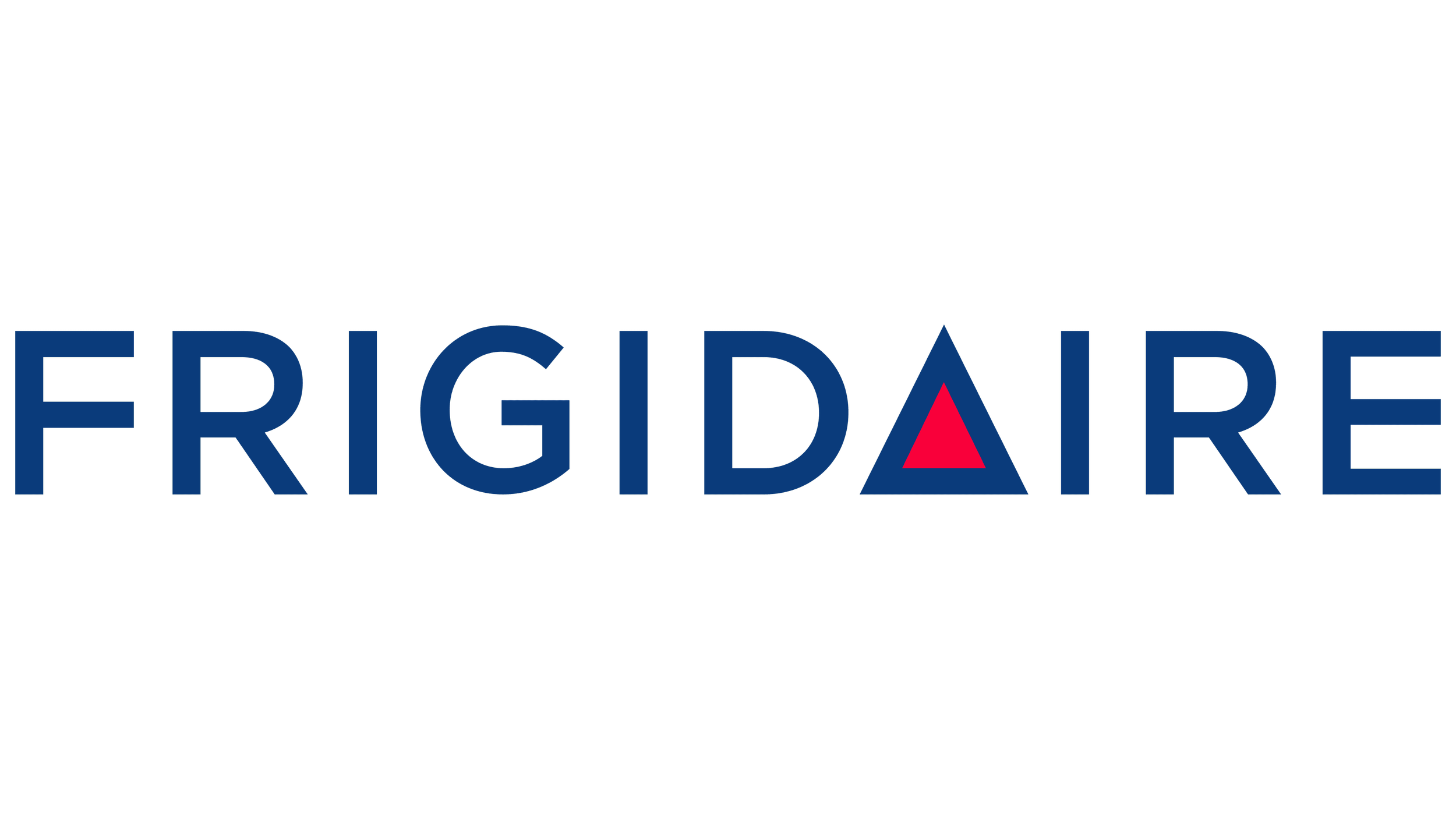 The Frigidaire logo featuring the word 'FRIGIDAIRE' in blue letters with a red triangle replacing the letter 'A' in the middle.