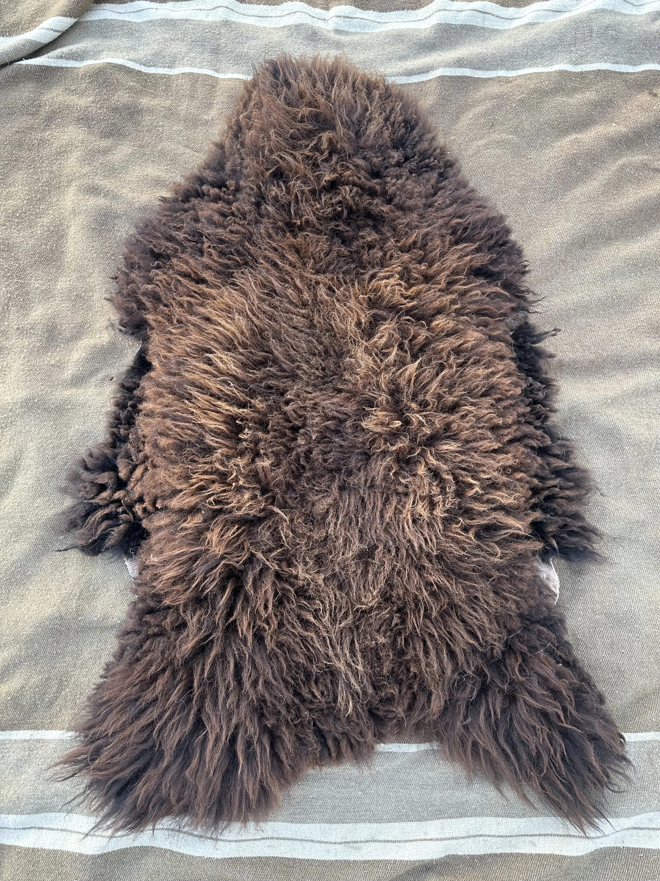 Dark Brown Navajo Churro Sheepskin Rug
