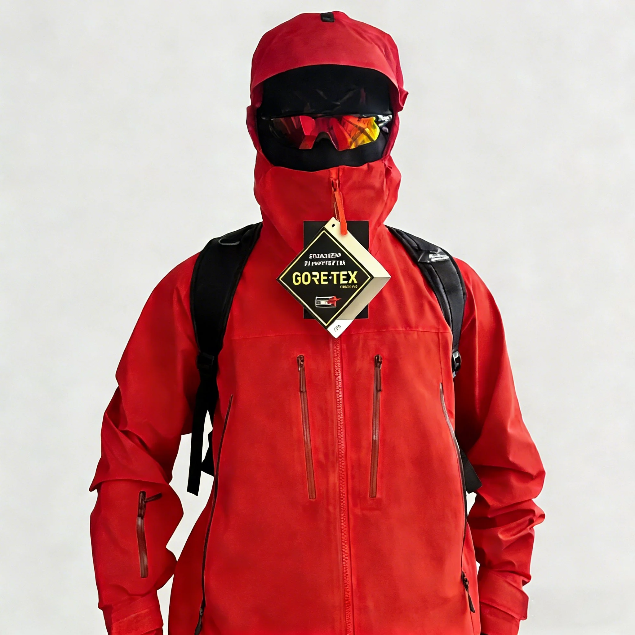 Red With Diy Logo AR6 Recco AP SV GORE-TEX Triple-proof Technology Hardshell Jacket Underarm Openings Waterproof&Windproof Outdoor Outerwear