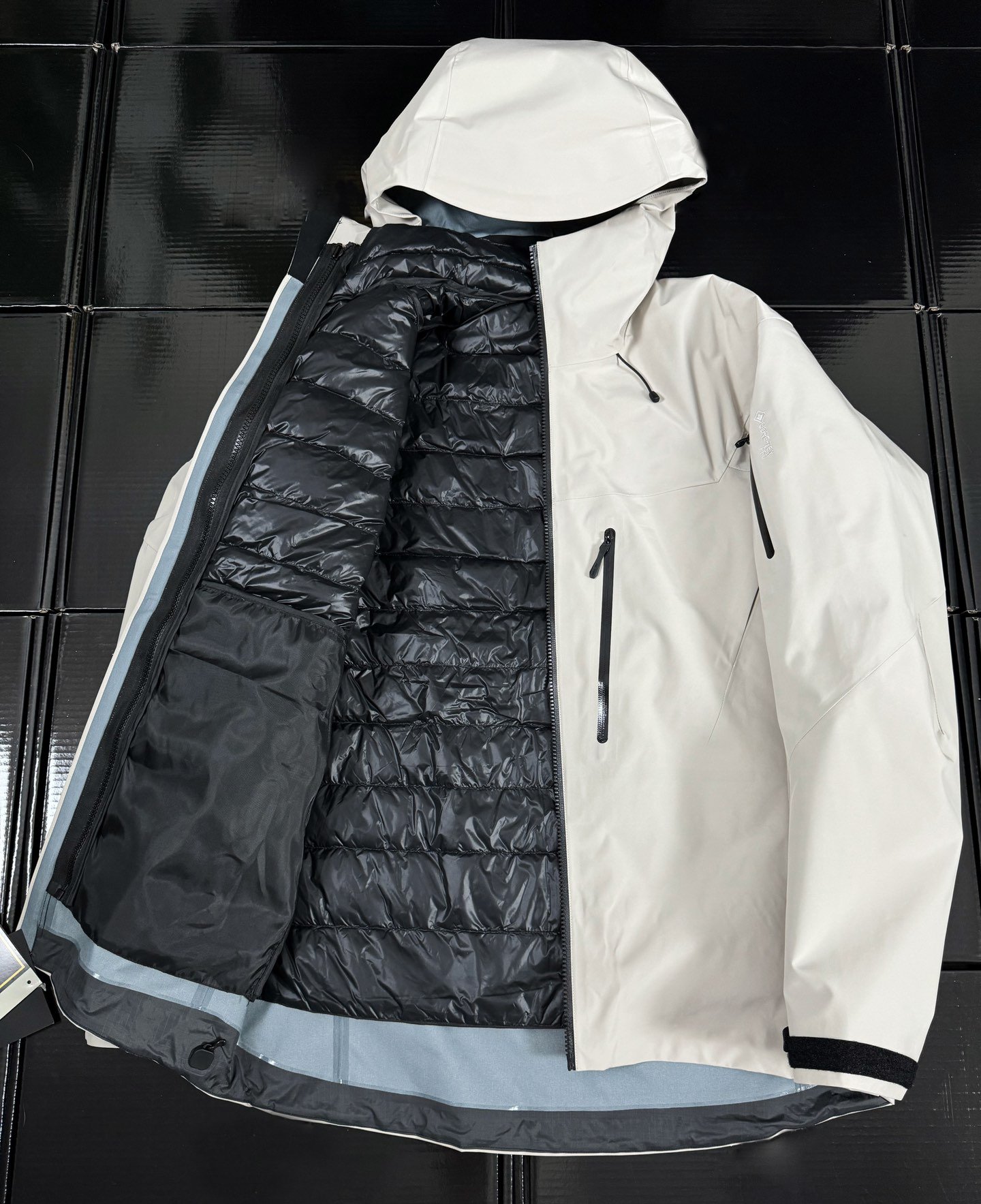 White With Diy Logo AR6 AP SV 3-in-1 Puffer Jacket Removable Down Coat Recco GORE-TEX Triple-proof Technology Three Ways to Wear Double Zippers Outwear Windproof Waterproof Outdoor