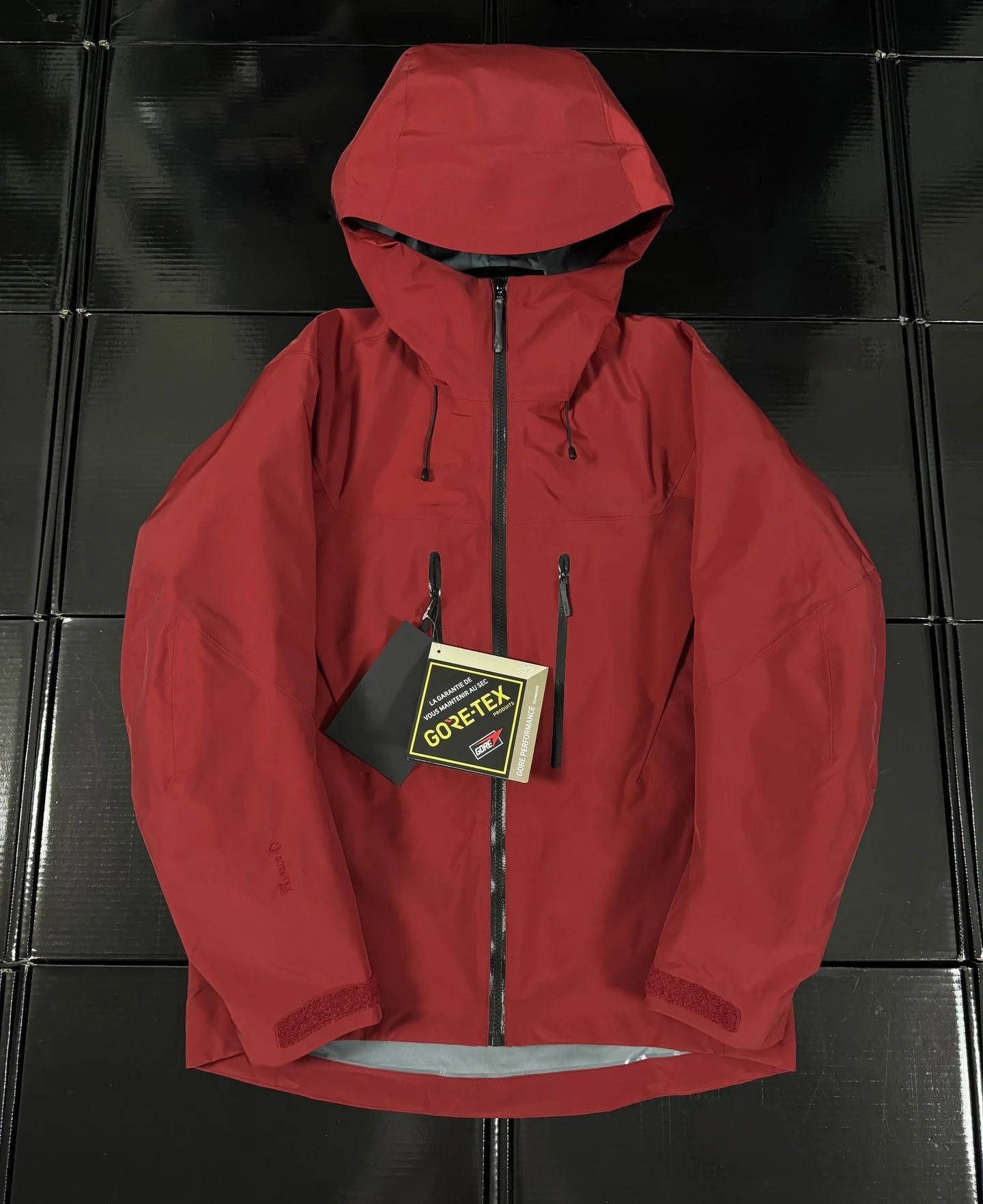 Black AR7 AP SV With Diy Logo 3-in-1 Puffer Jacket Three Ways to Wear Removable Down Coat Recco GORE-TEX Triple-proof Technology Windproof Waterproof Outdoor Outwear