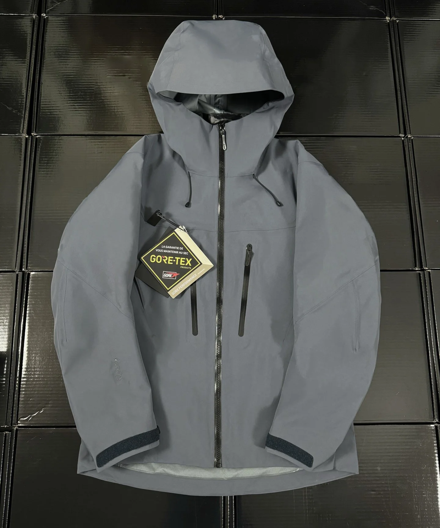 Black AR7 AP SV With Diy Logo 3-in-1 Puffer Jacket Three Ways to Wear Removable Down Coat Recco GORE-TEX Triple-proof Technology Windproof Waterproof Outdoor Outwear