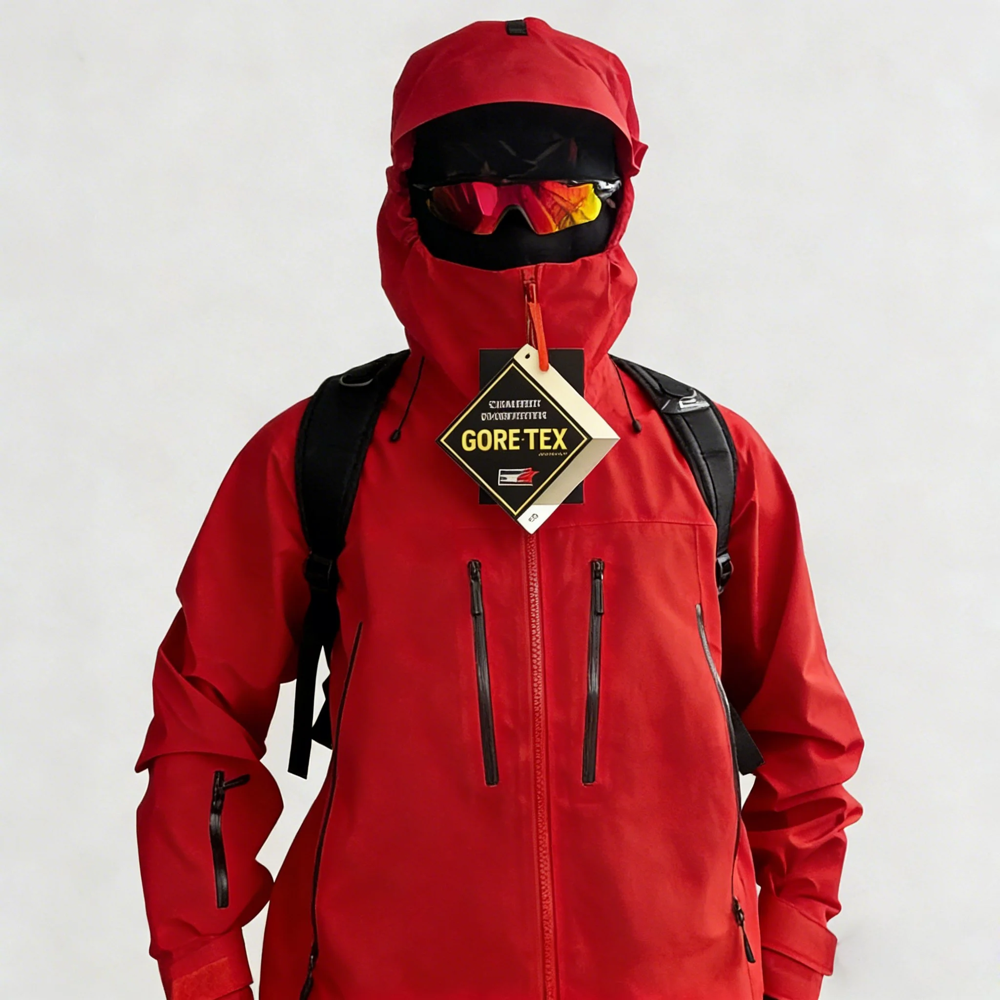 Red AP SV AR7 With Diy Logo Recco Hardshell Jacket Underarm Openings GORE-TEX Triple-proof Technology Windproof Waterproof Outdoor Outerwear