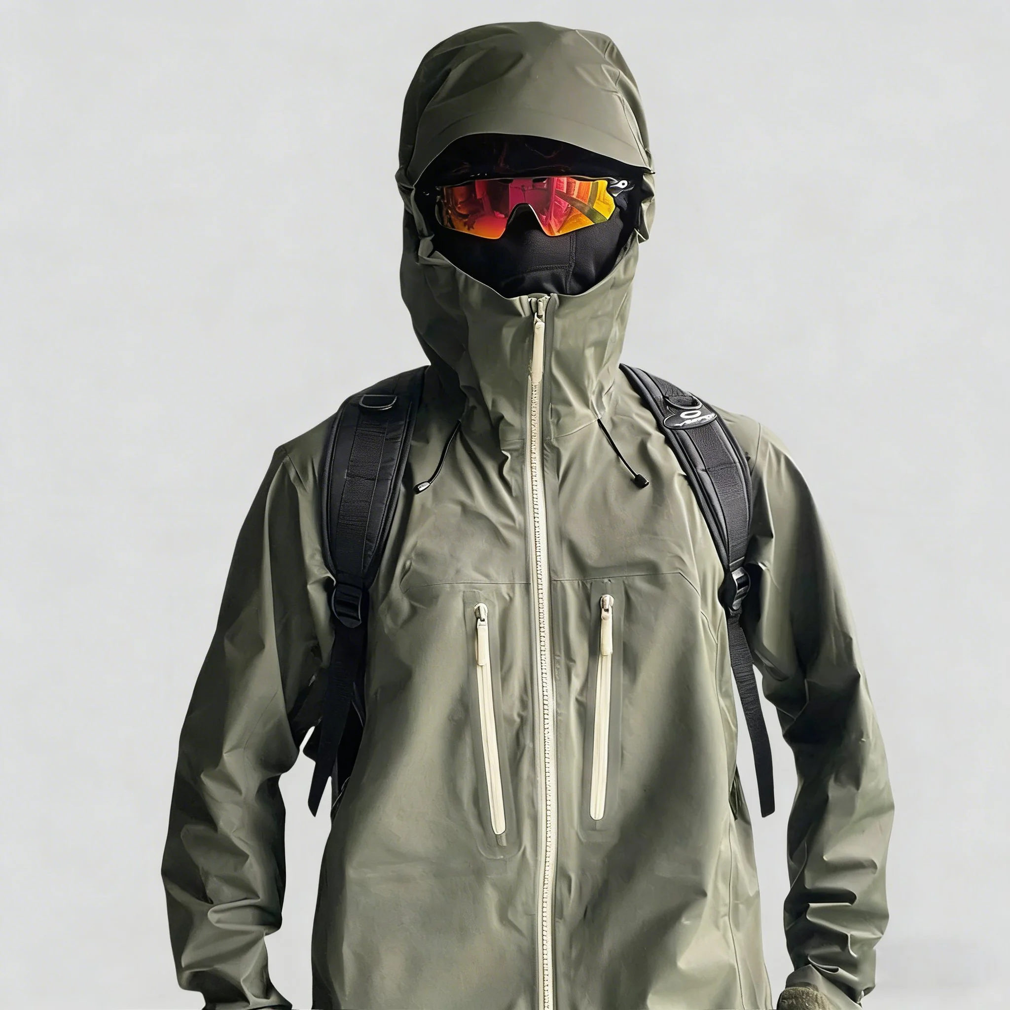 Militarygreen AR AP SV6 With Diy Logo Recco Underarm Openings Hardshell Jacket GORE-TEX Triple-proof Technology Outdoor Outerwear Windproof&Waterproof