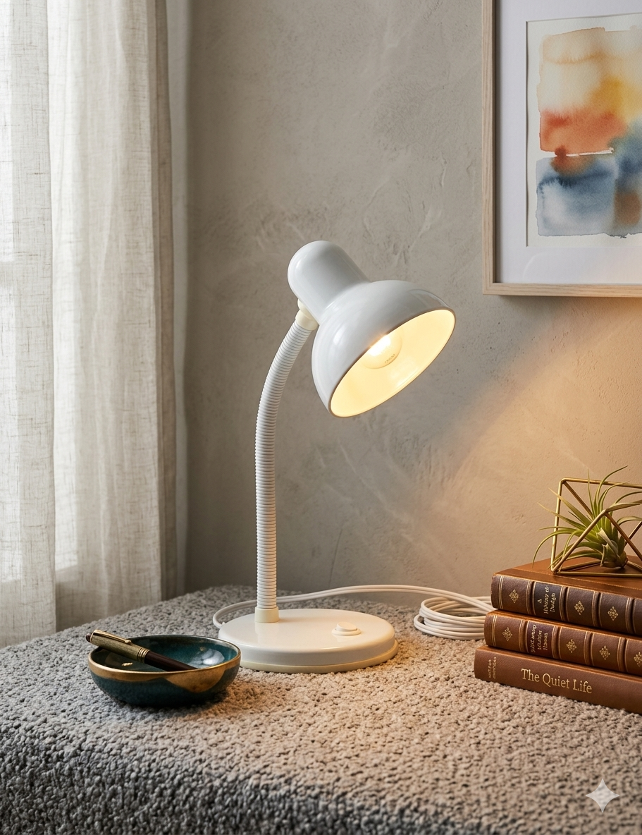 Vintage Bureaulamp met Flexibele Arm