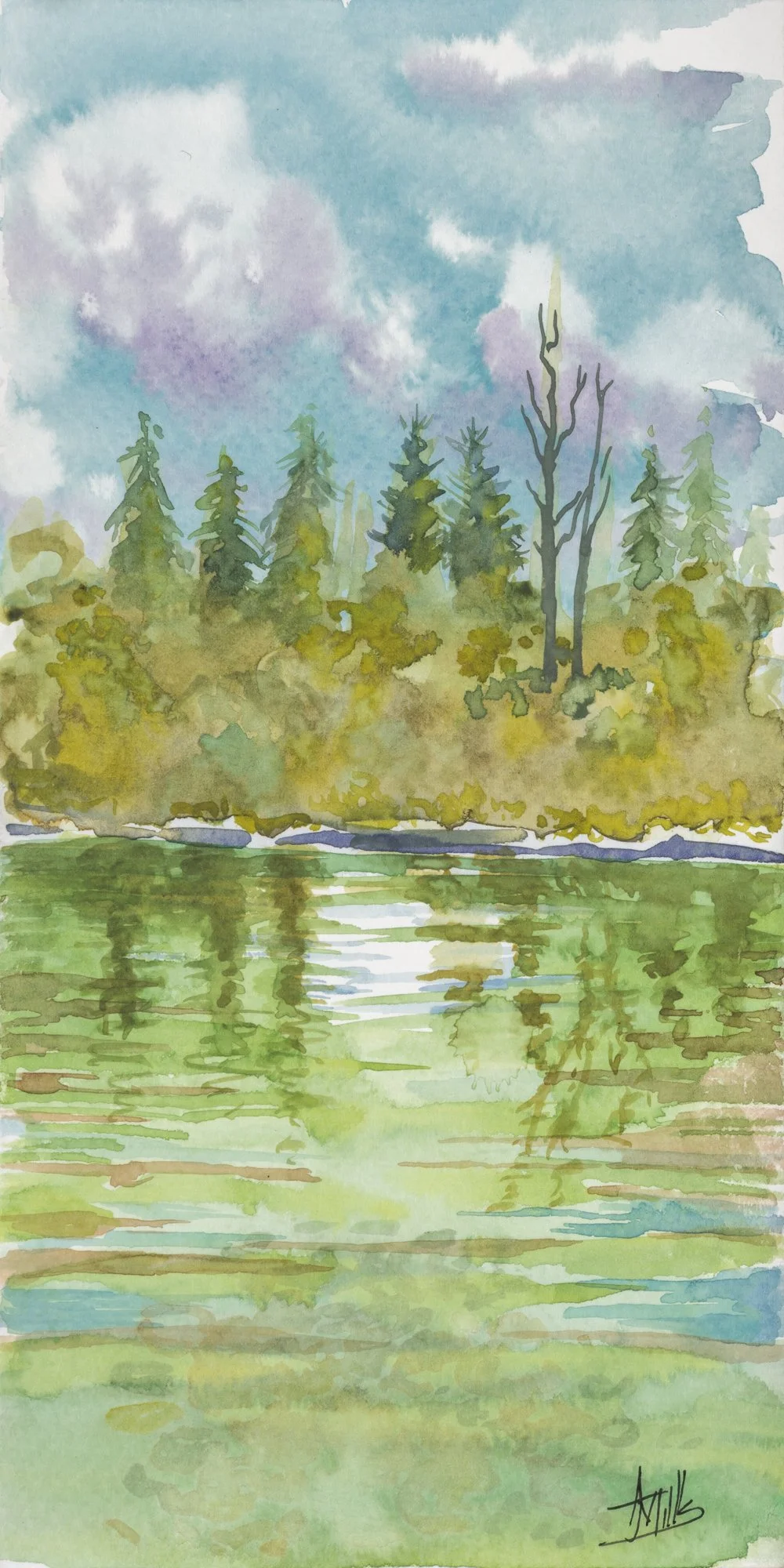 Big Qualicum River (Original watercolour)