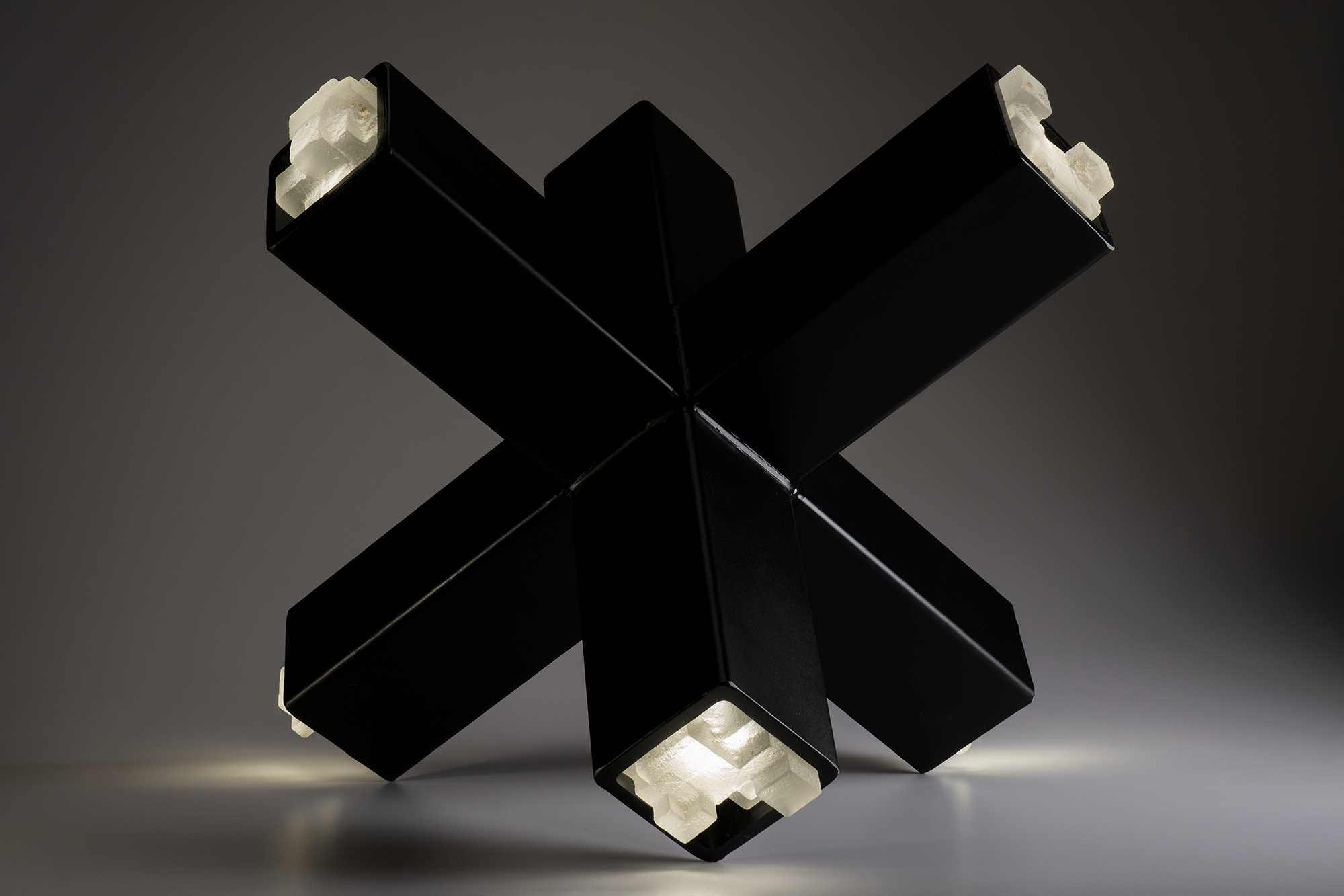 Nelson
2024
Hot cast glass, steel, LED, enamel
17in x 17in x 17in