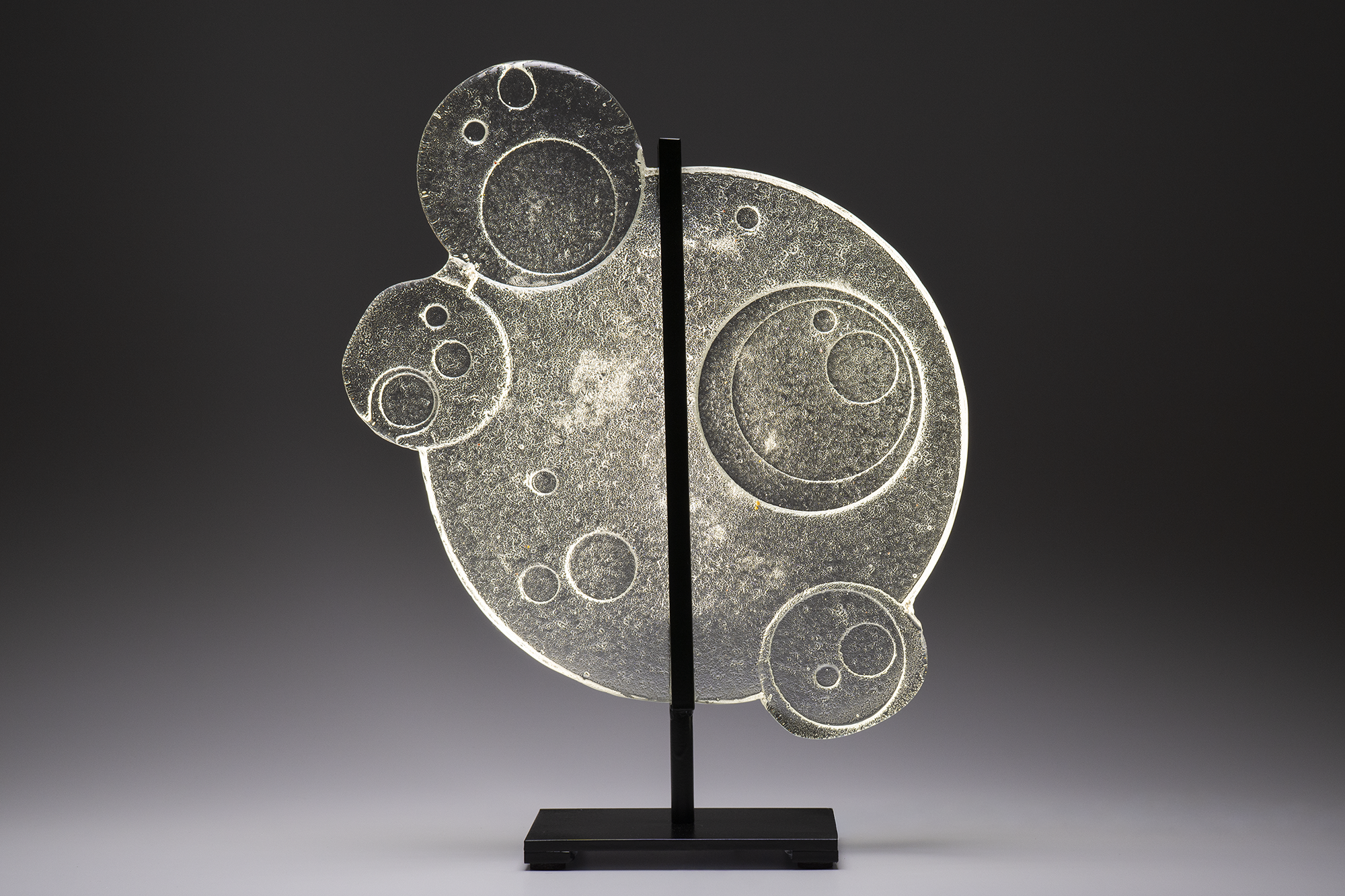 Rain
2025
Hot cast glass, steel, LED, enamel
18in x 14in x 6in