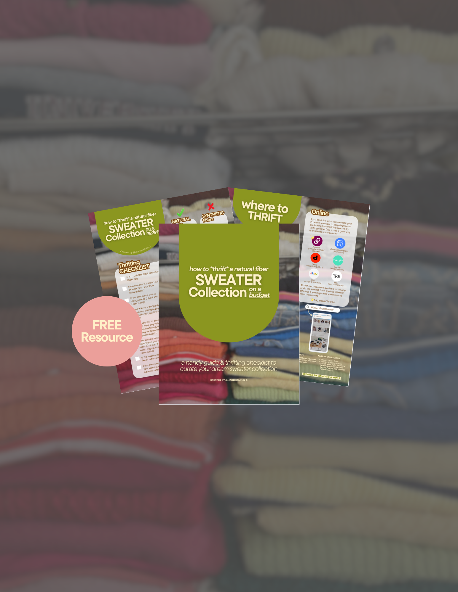 FREE Sweater Thrifting Checklist + Guide