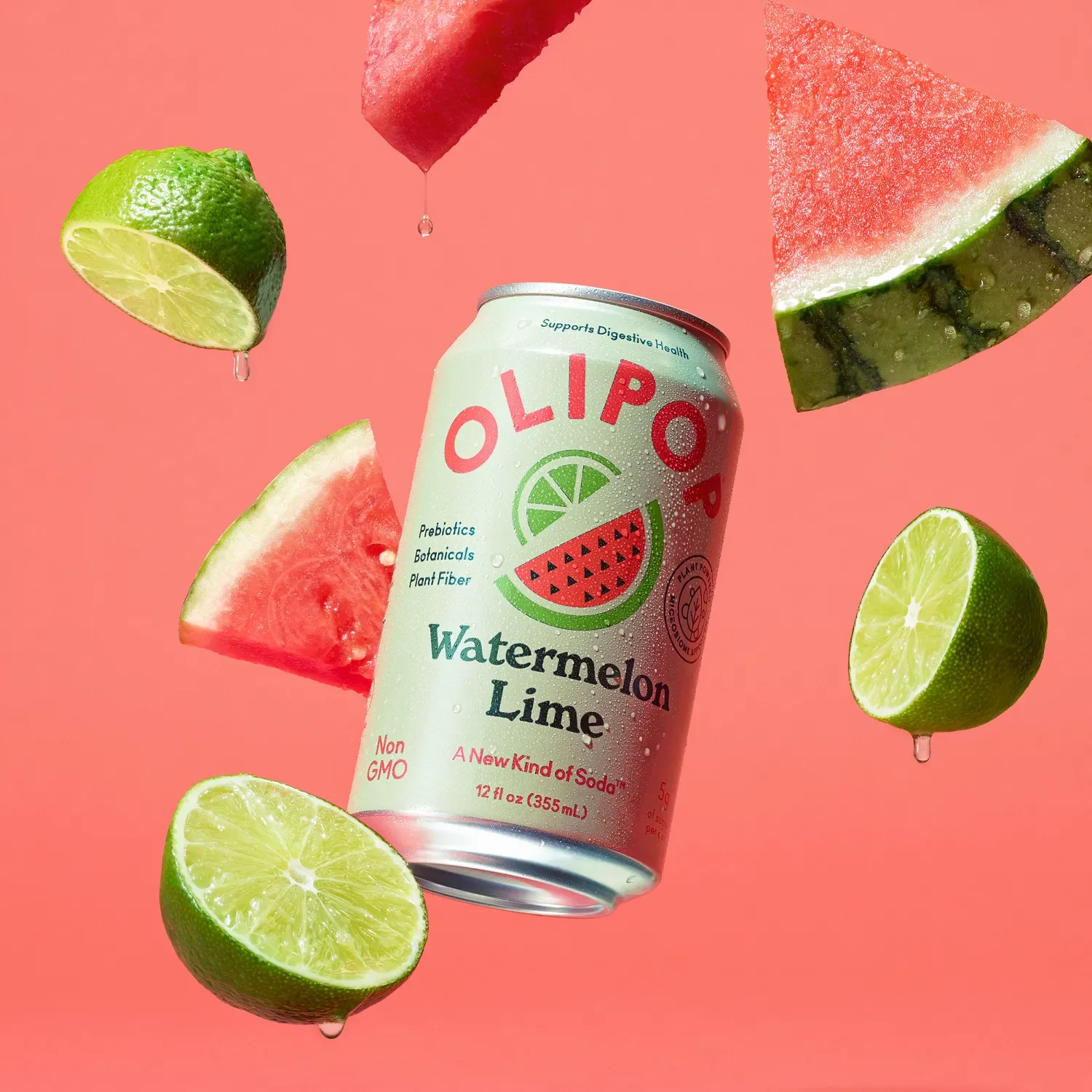 OLIPOP Watermelon Lime Stylized Hero