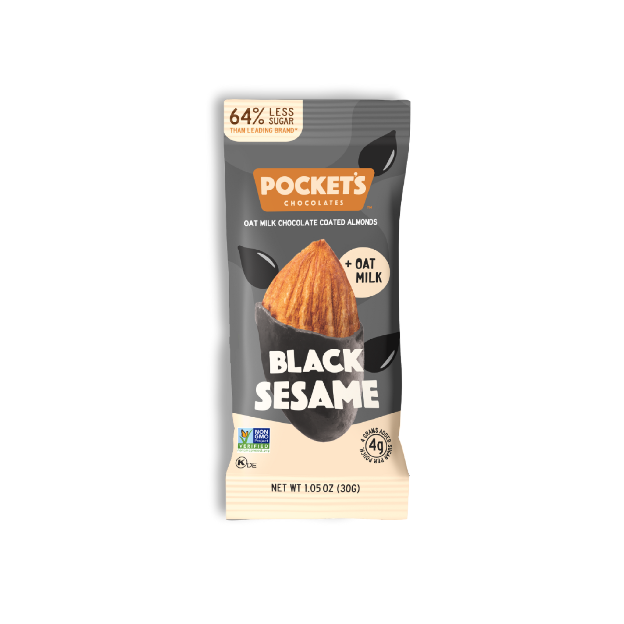 POCKET CHOCOLATES Black Sesame Almonds, Snack Size