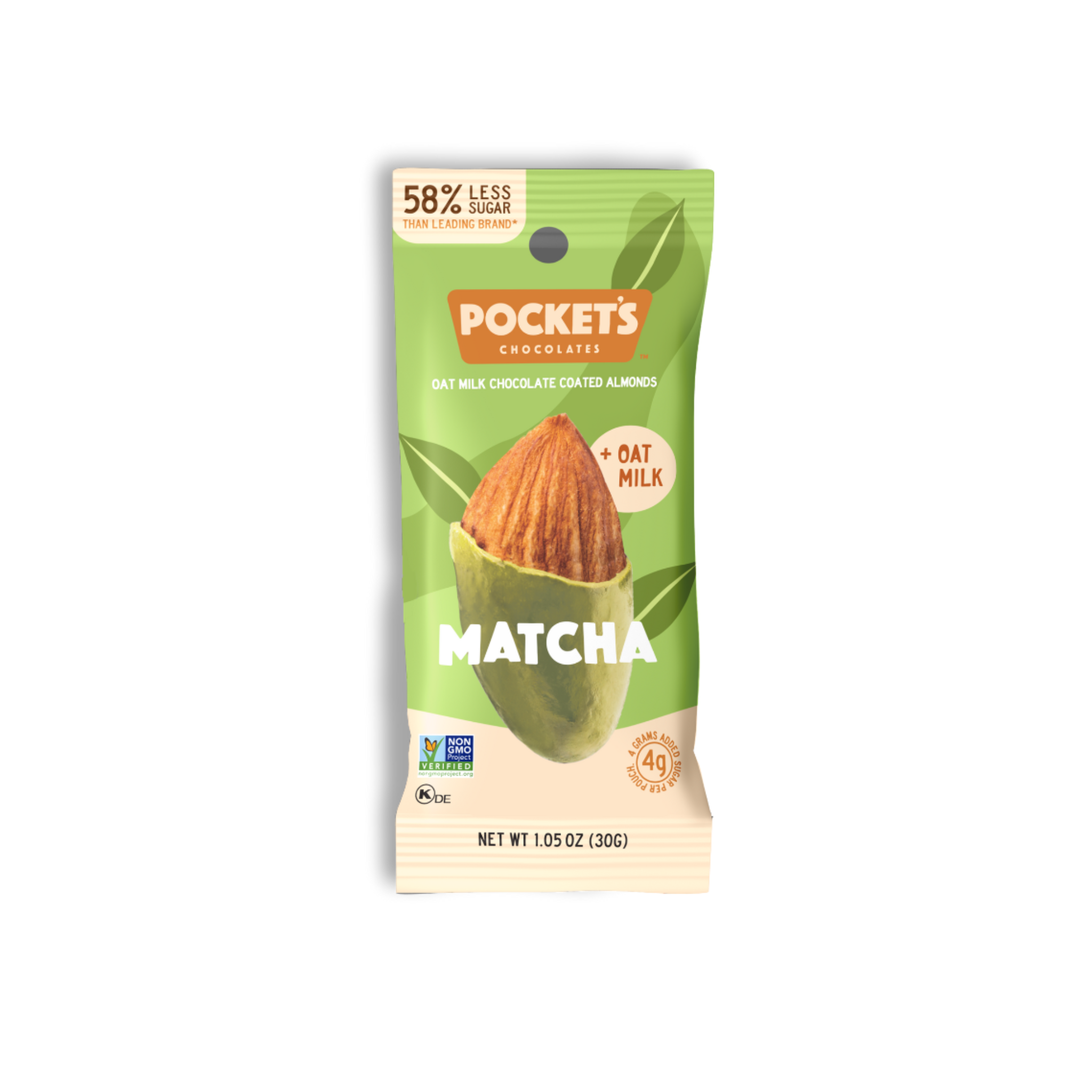 POCKET CHOCOLATES Matcha Almonds, Snack Size