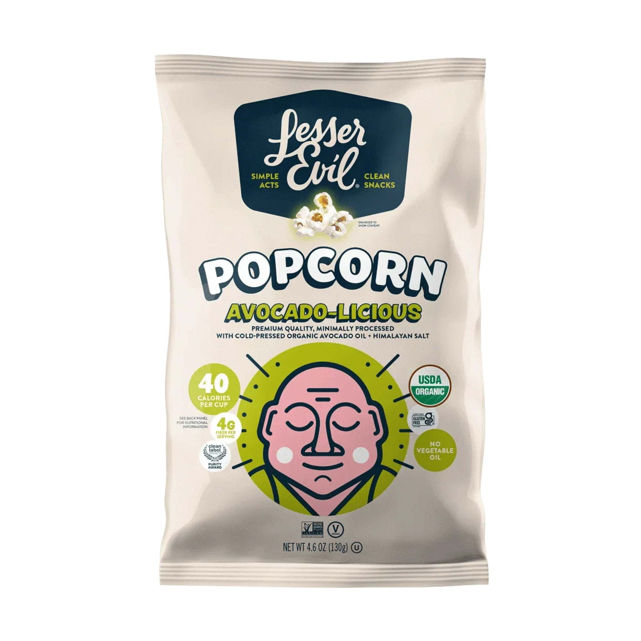 LESSER EVIL Avocado-licious Organic Popcorn, 4.6 oz