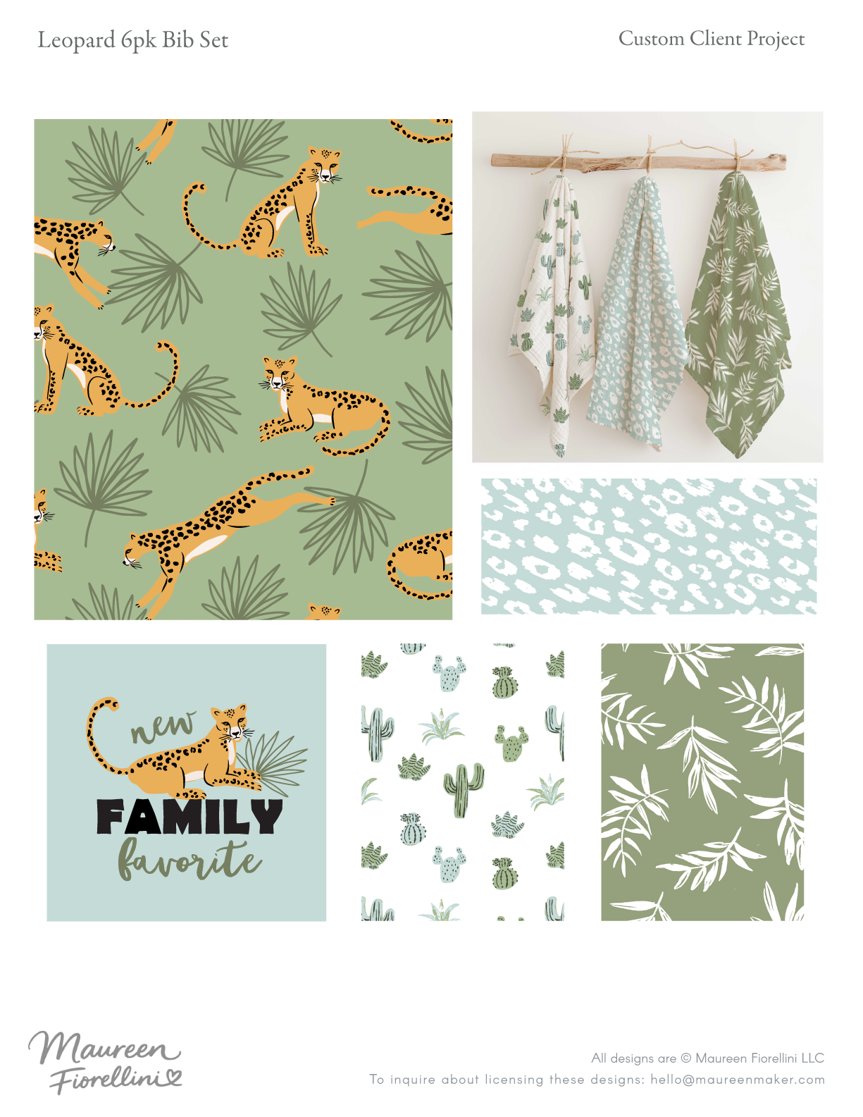 Leopard and Cactus Unisex layette