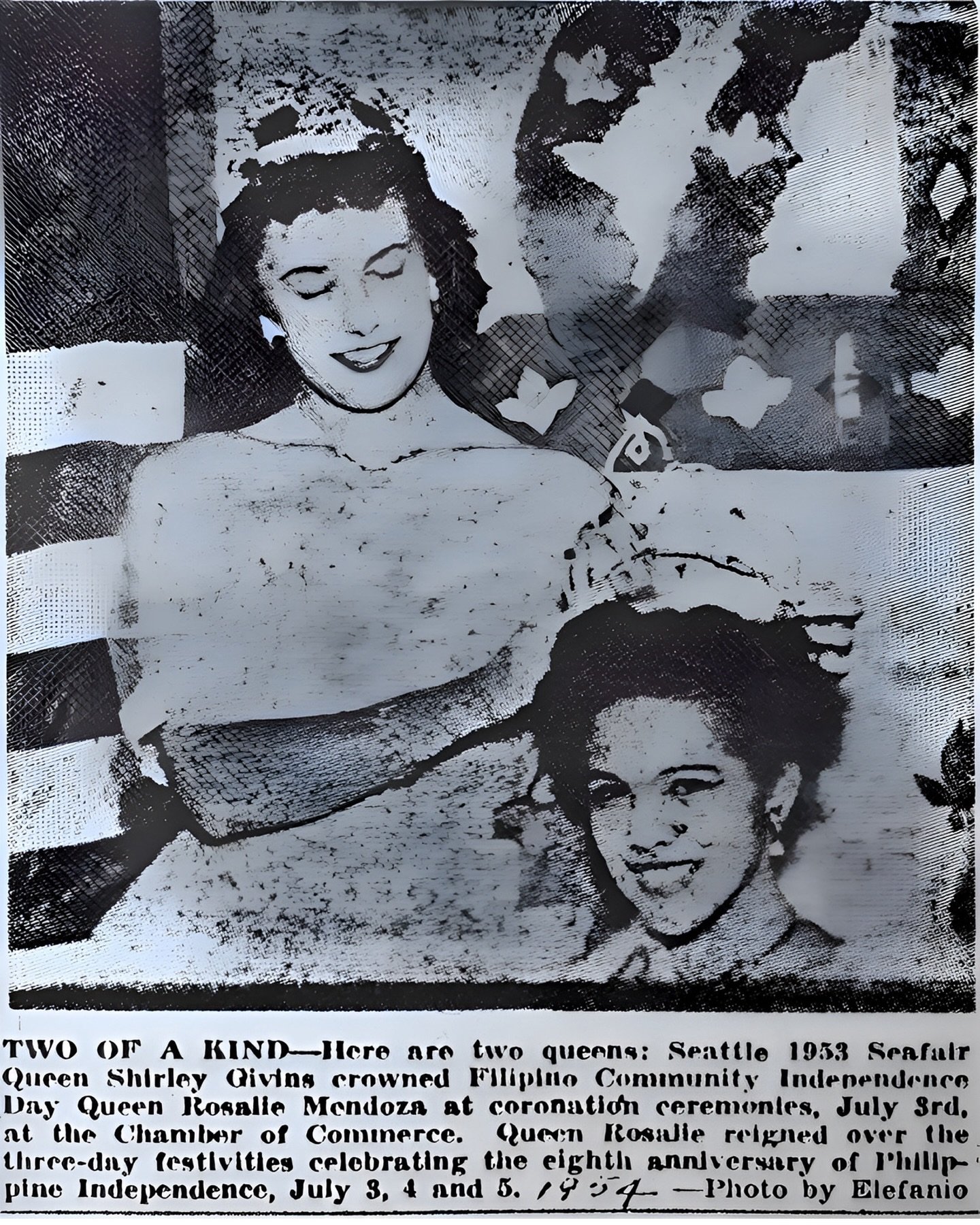 &ldquo;International&rdquo; Queens in Seattle were a separate (segregated) celebration from the main Seafair event. Seafair began in 1950. Filipino American community inclusion in Seafair began in 1952. Although the Filipino community had been having