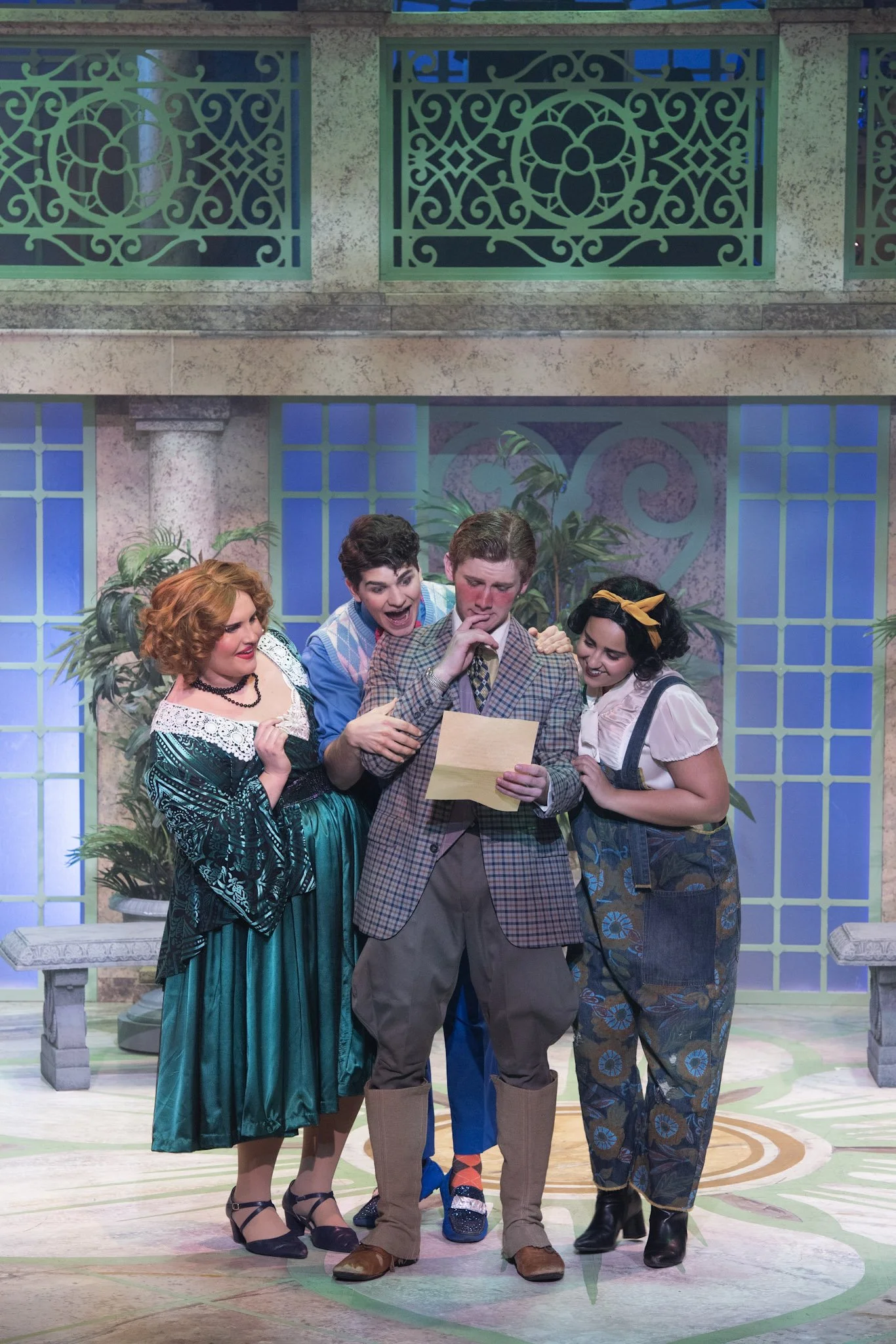 Zac Bolognone as Sir. Andrew Aguecheek in Umiami's production of Twelfth Night (Photo Credits: Julie Pawlowski Art)