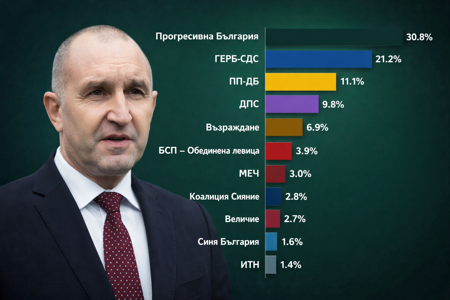 „Алфа Рисърч“: Коалицията на Румен Радев е първа политическа сила при избори днес