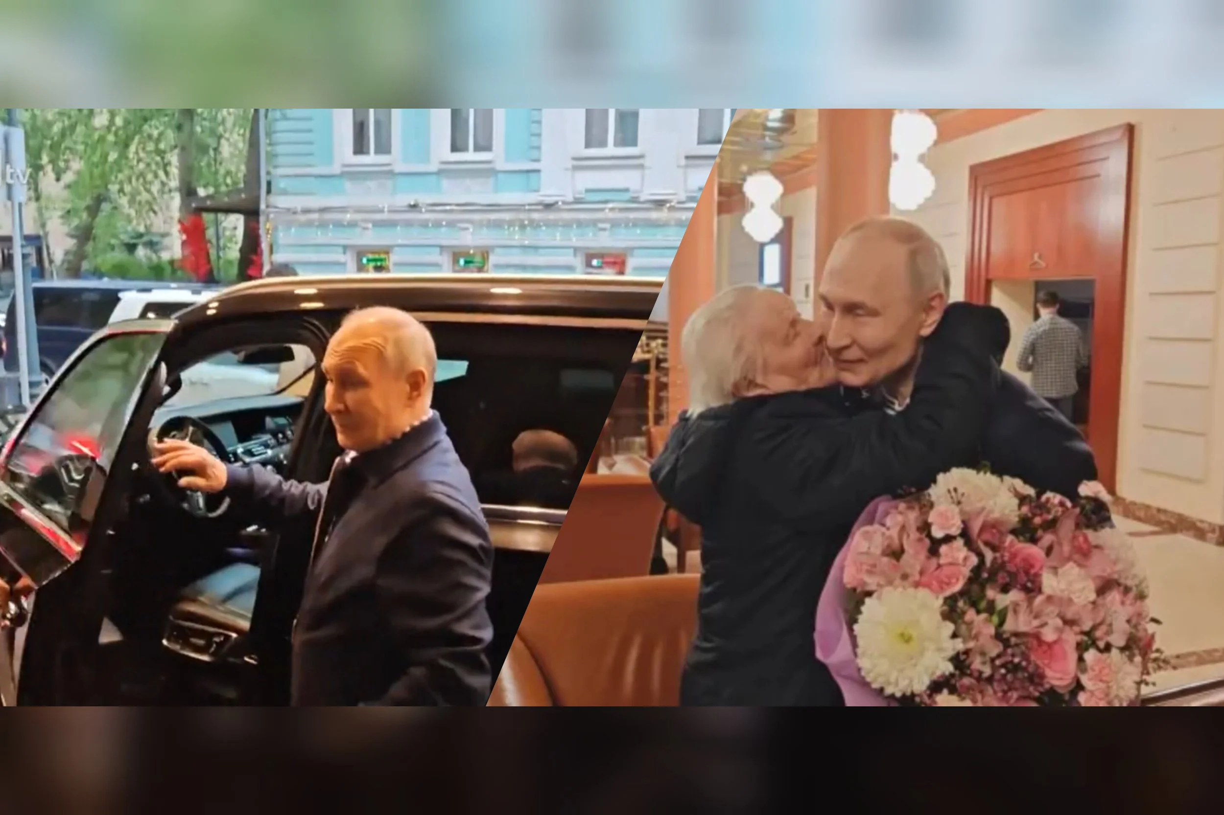 С дънки и зад волана: Путин посрещна 88-годишната си учителка
