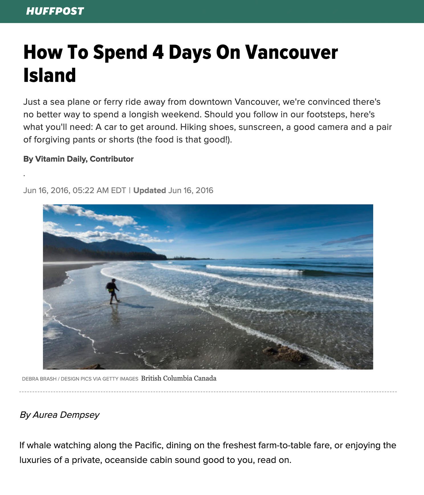 Aurea Dempsey - Huffington Post Article