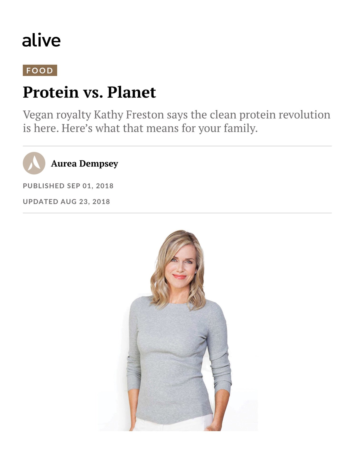 Aurea Dempsey - Alive Magazine Article