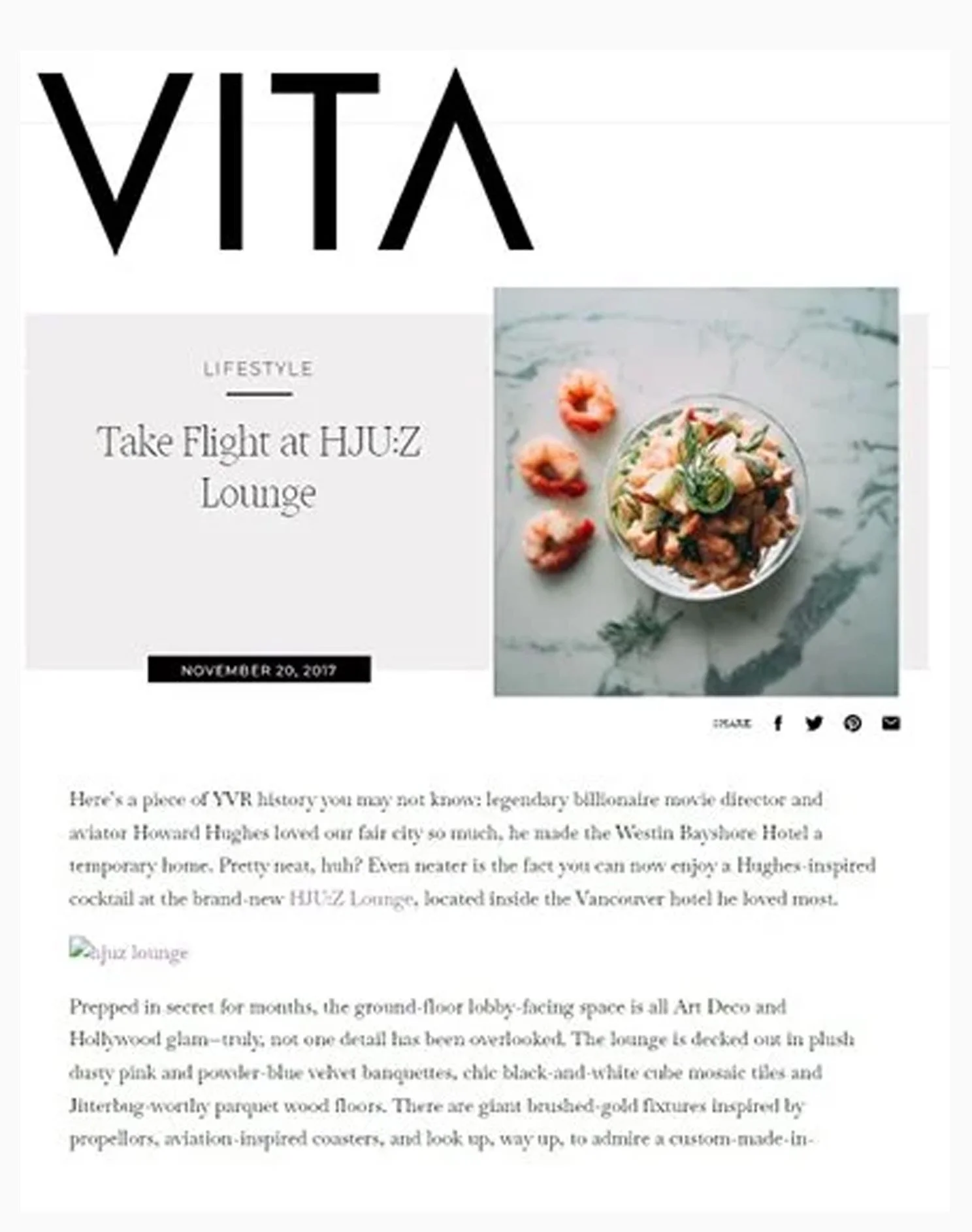 Aurea Dempsey - Vita Magazine Article