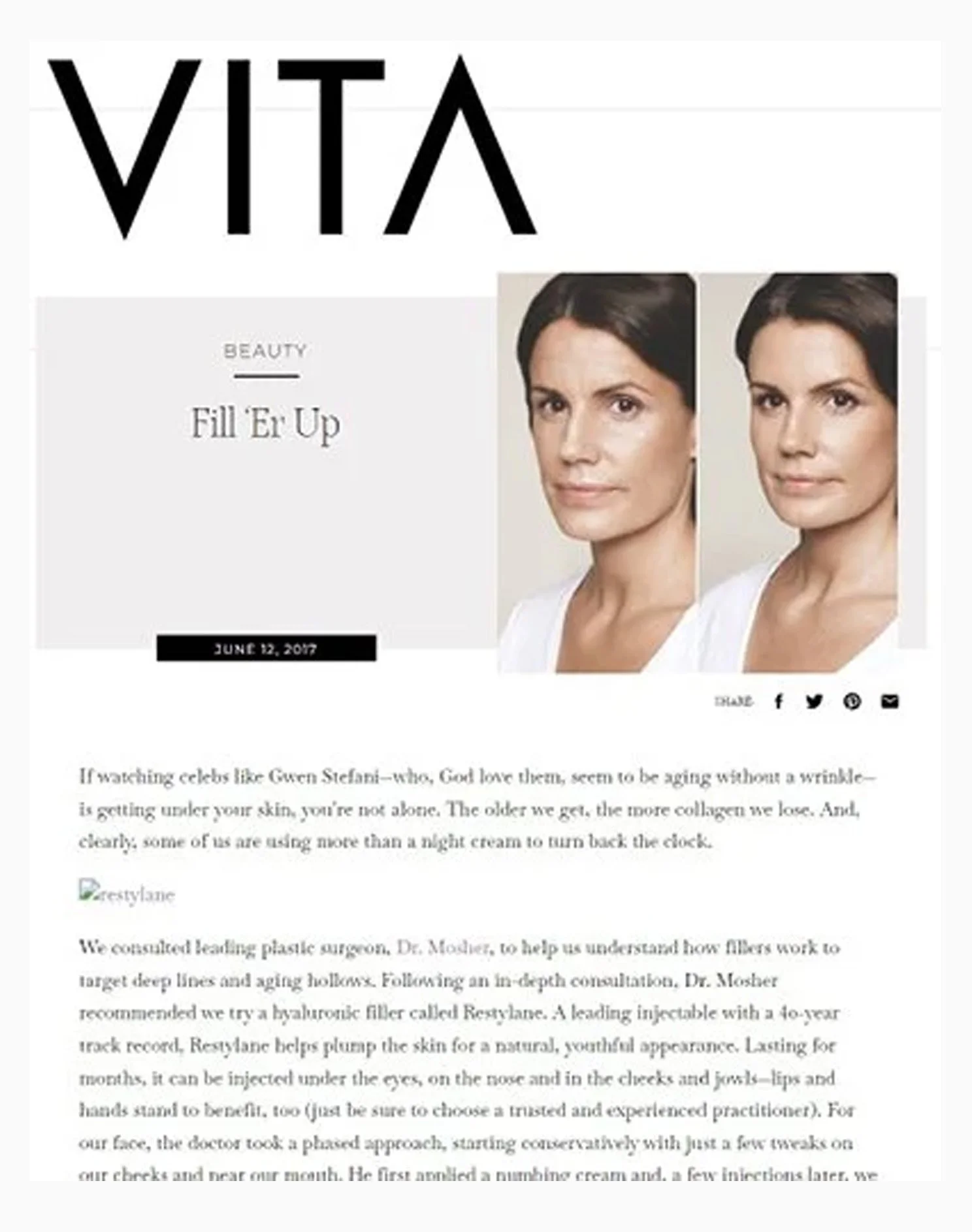 Aurea Dempsey - Vita Magazine Article