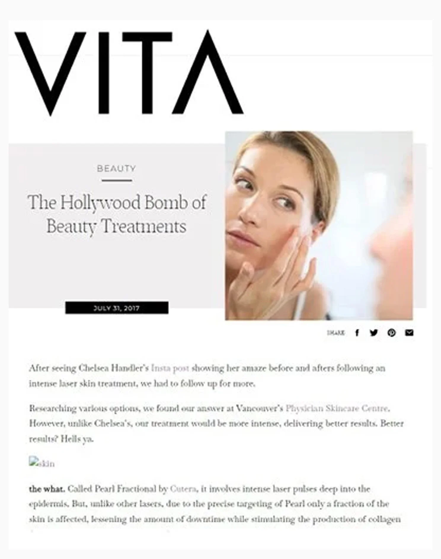 Aurea Dempsey - Vita Magazine Article