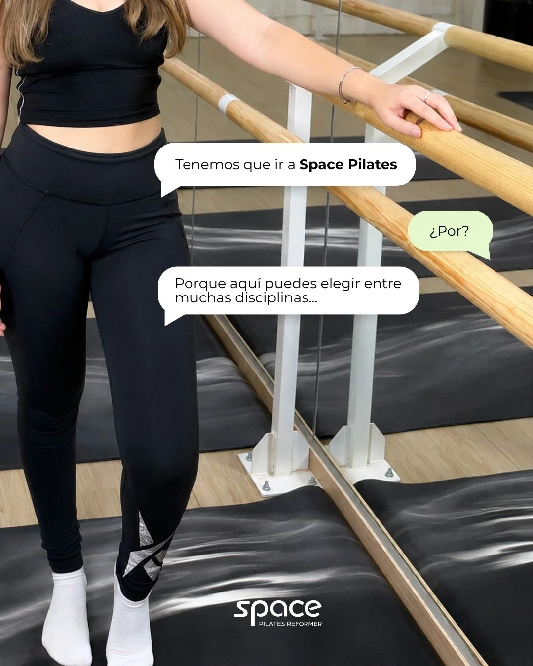 &iquest;Por qu&eacute; Space? Porque aqu&iacute; no vienes solo a entrenar. 🤎

Vienes a encontrar una disciplina que disfrutes, un espacio pensado para ti y una comunidad que hace que quieras volver.

Barre, Reformer o Wunda Chair. Encuentra tu form